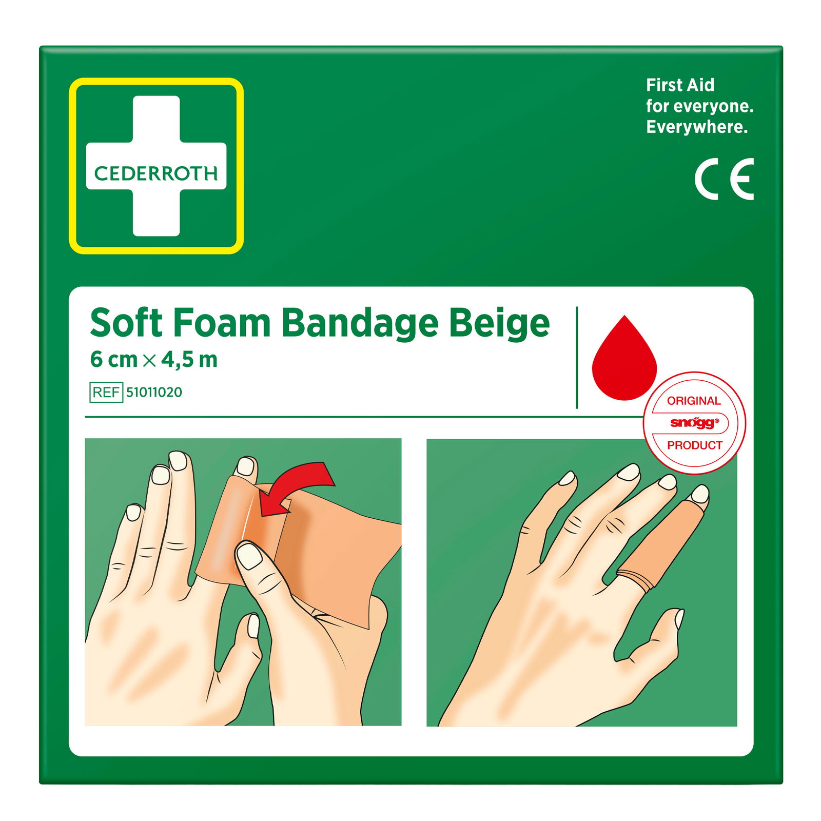 Benda in schiuma beige 6 cm x 4,5 m Cederroth