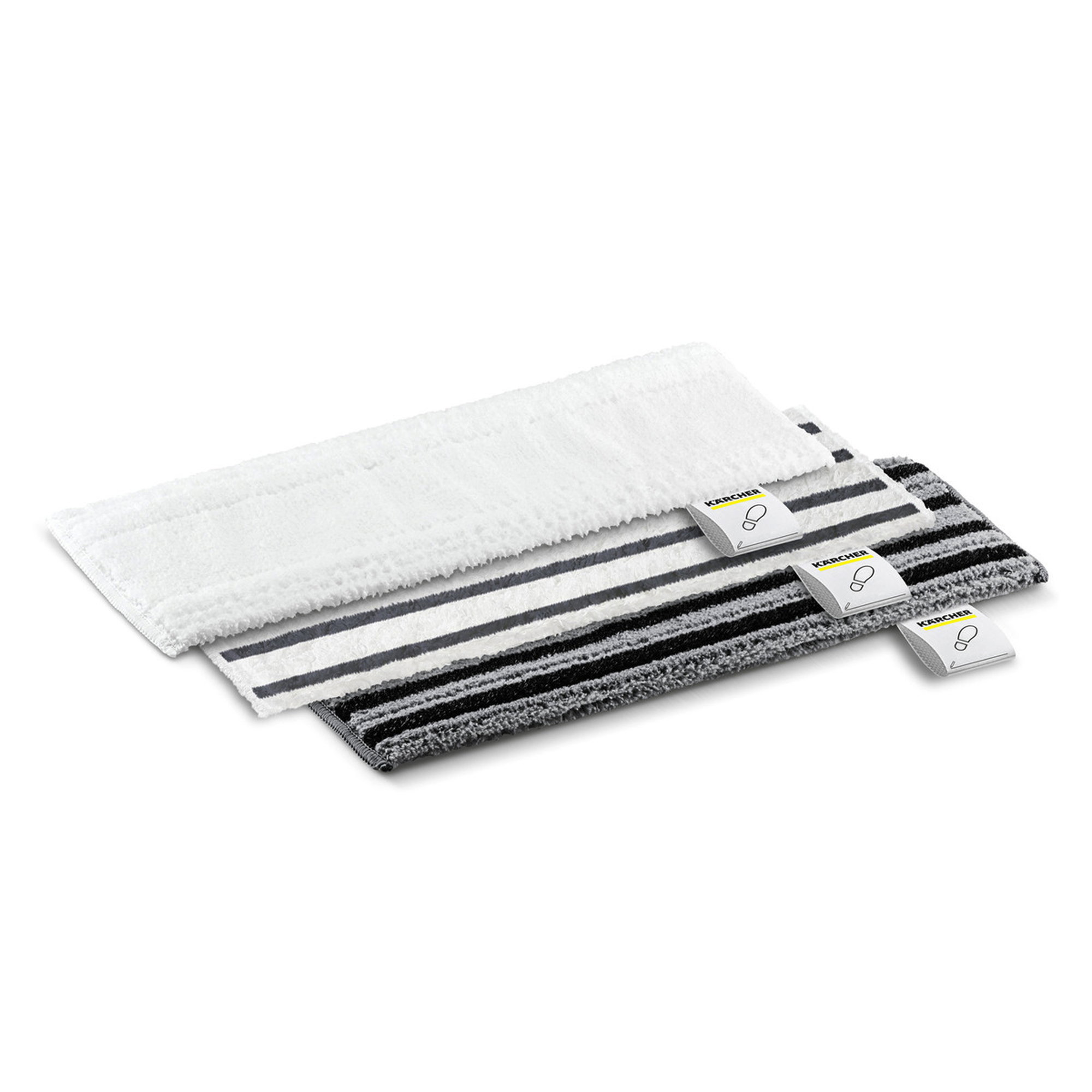 Mikrofaser-Tücher, Waschmittel-tauglich, Struktur-Streifen, Handtuch-Set, Weiß-Grau