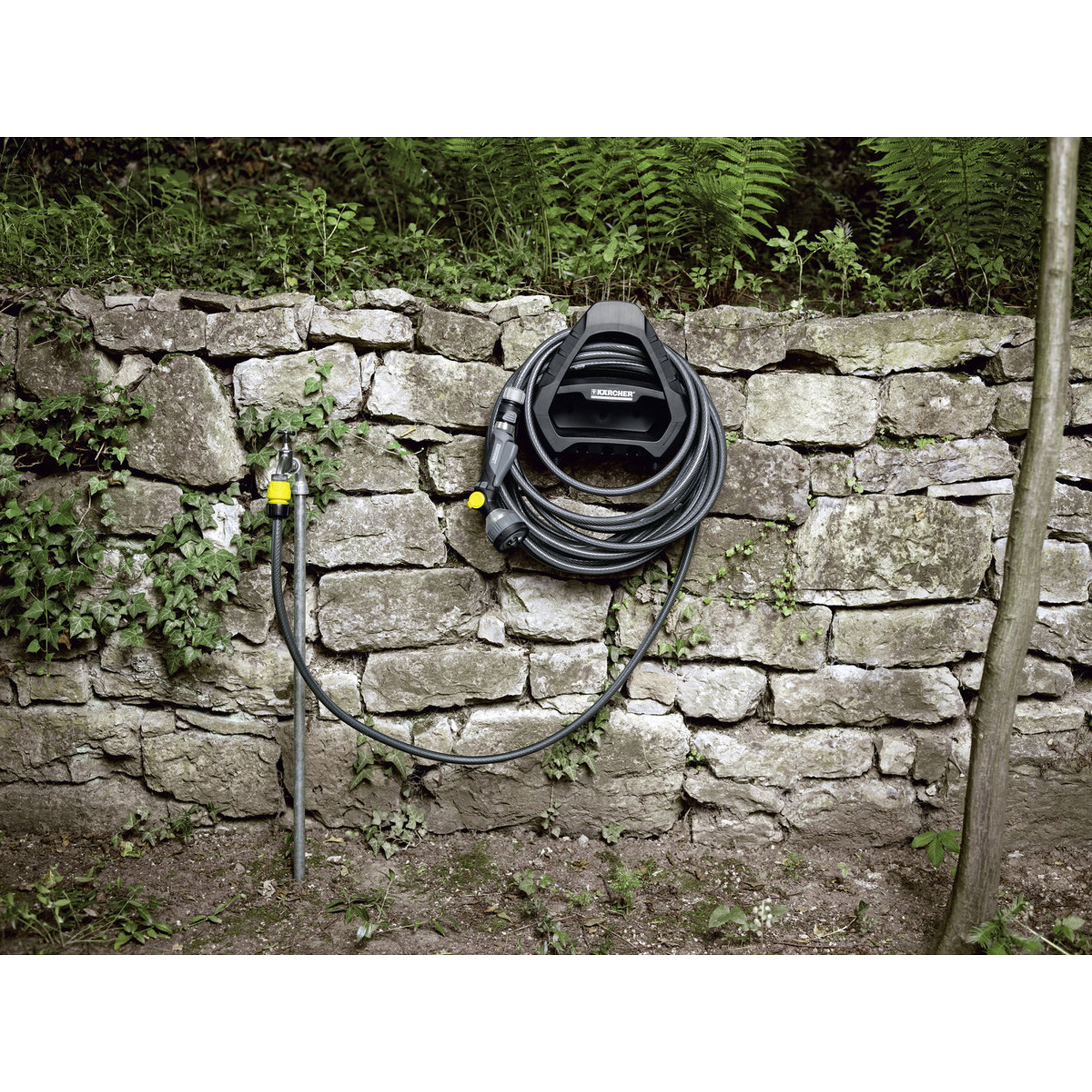 Gartenharke, Schlauchspeicher, Schlauchaufroller, Karcher, Gartengeräte-Set
