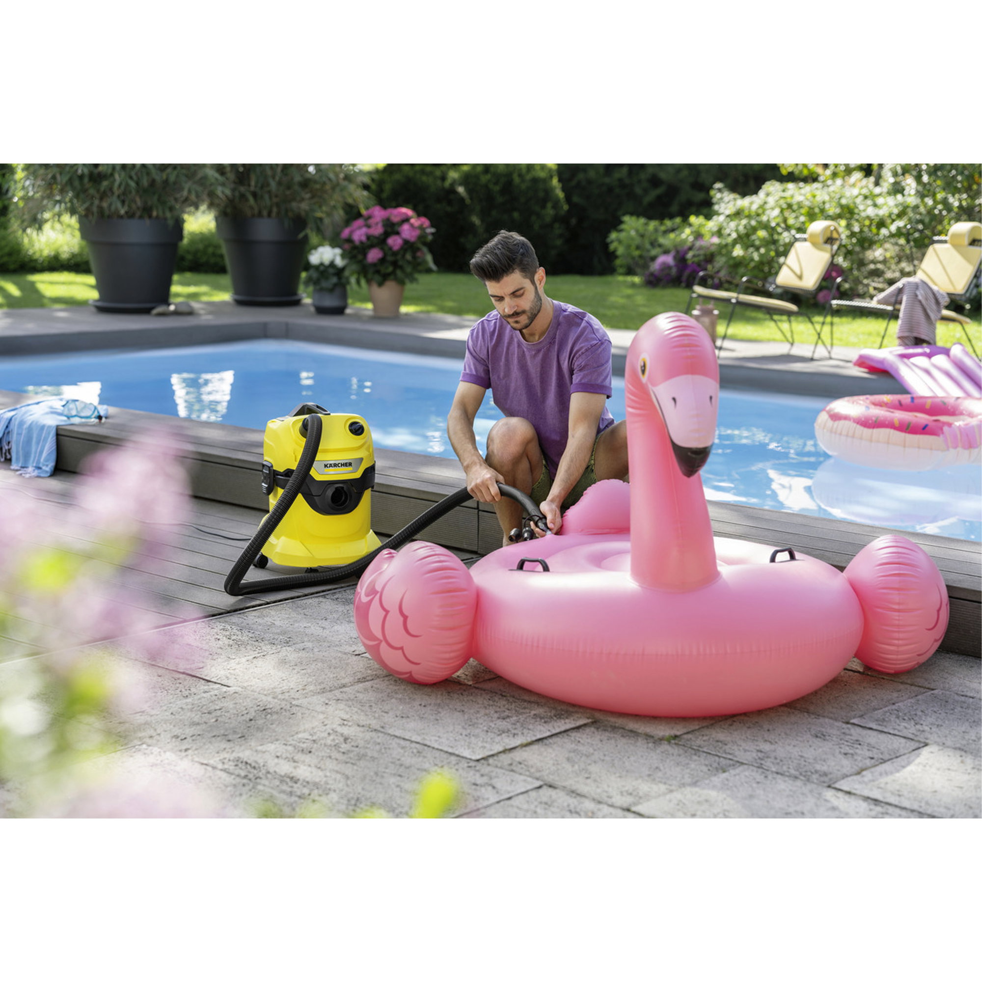 Pool, Aufblasbar, Flamingo, Rosa, Staubsauger