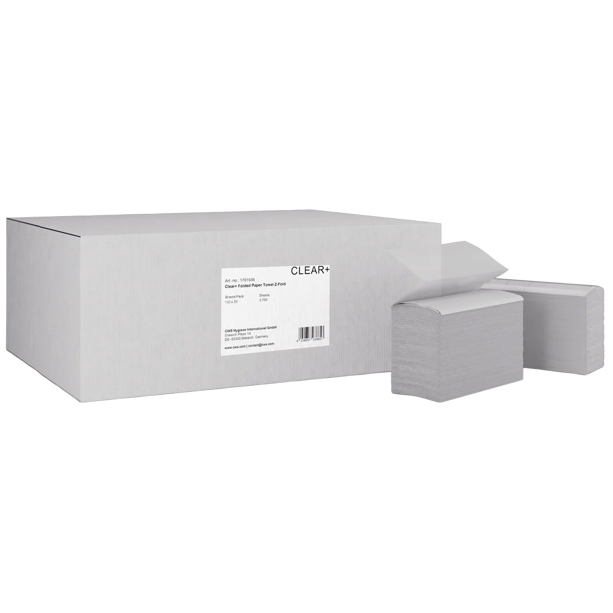 Papierhandtücher Z-Falz | 2-lagig | Zellstoff | Clear+