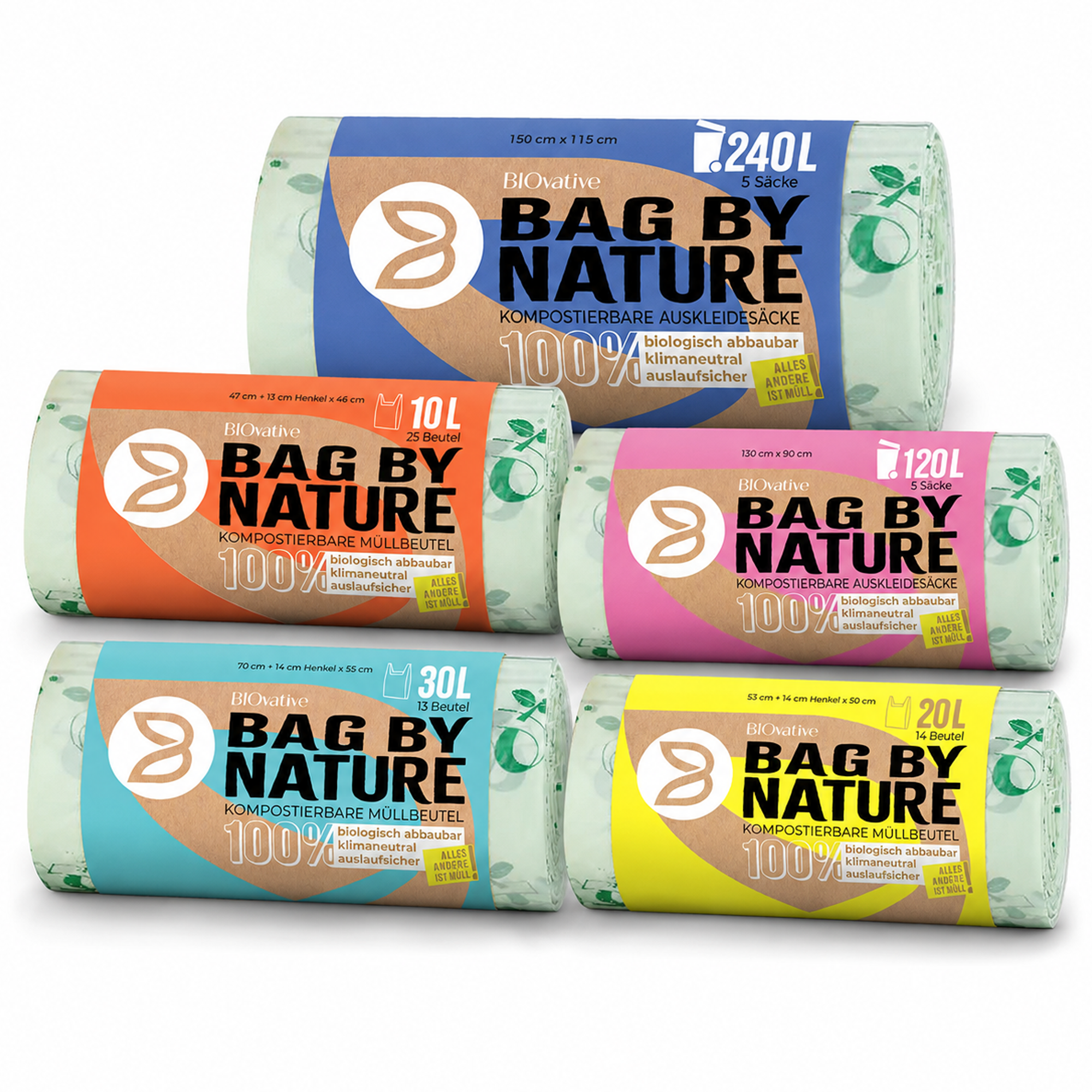 Organic bin liners | various sizes | maize starch | BIOvative
