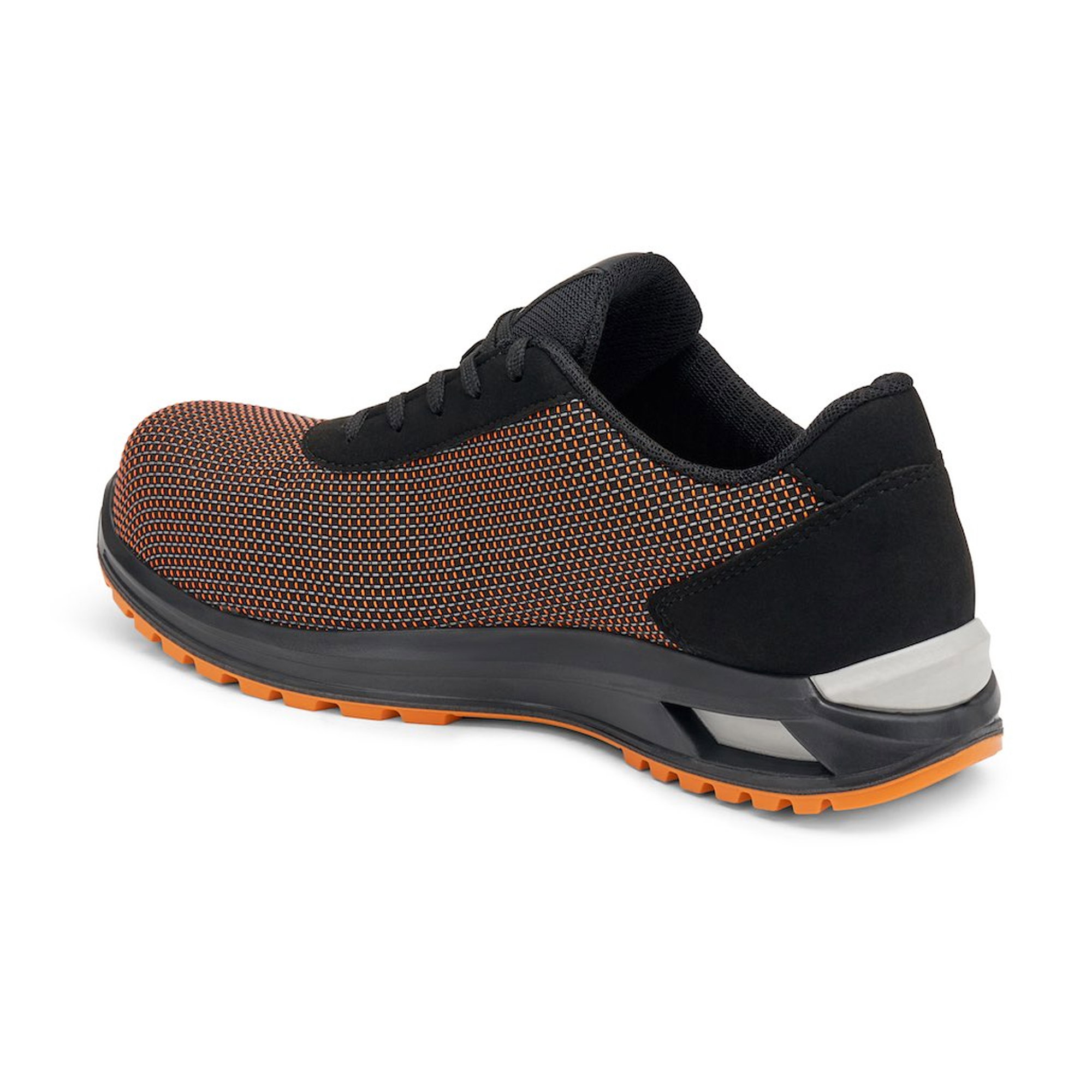 Sneaker, Laufschuh, Mesh/Netz, Schwarz, Orangene Akzente