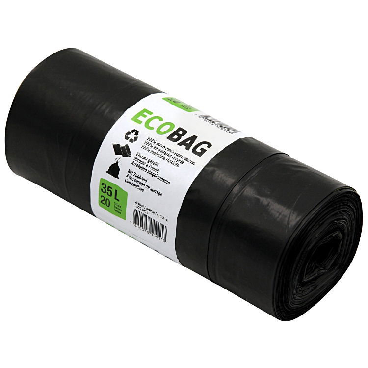 Sacchetti per rifiuti in LDPE riciclato con cordino