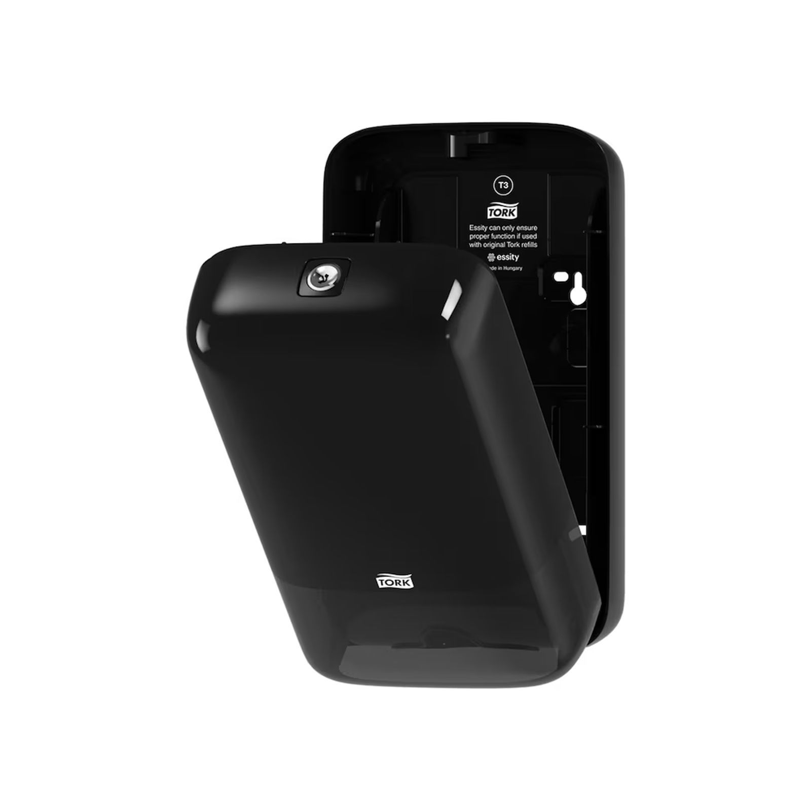 Tork 556008 Toilettenpapierspender T3 Einzelblatt schwarz offen