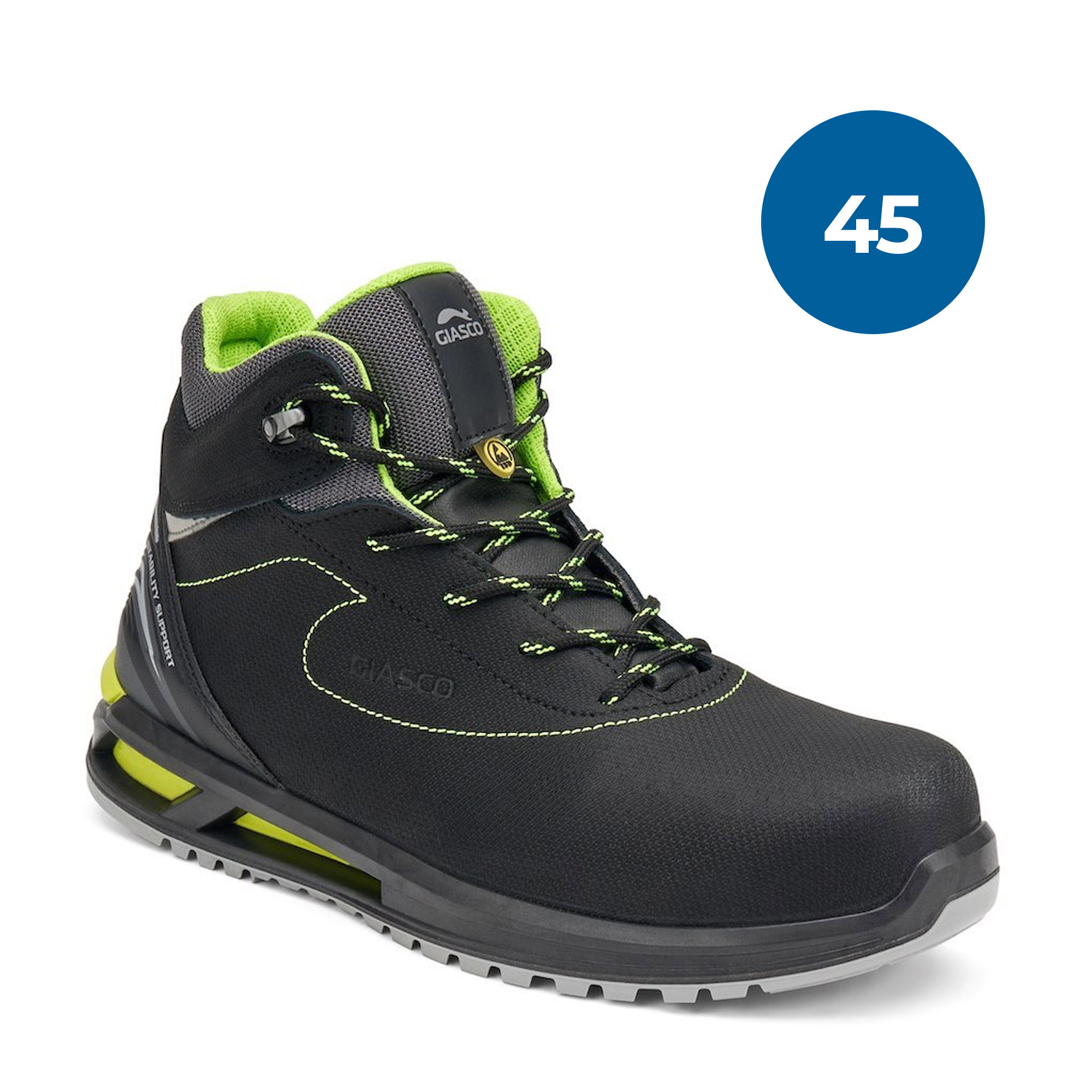 Stiefel, Wanderstiefel, Schwarz, Neongrün, Laufschuh