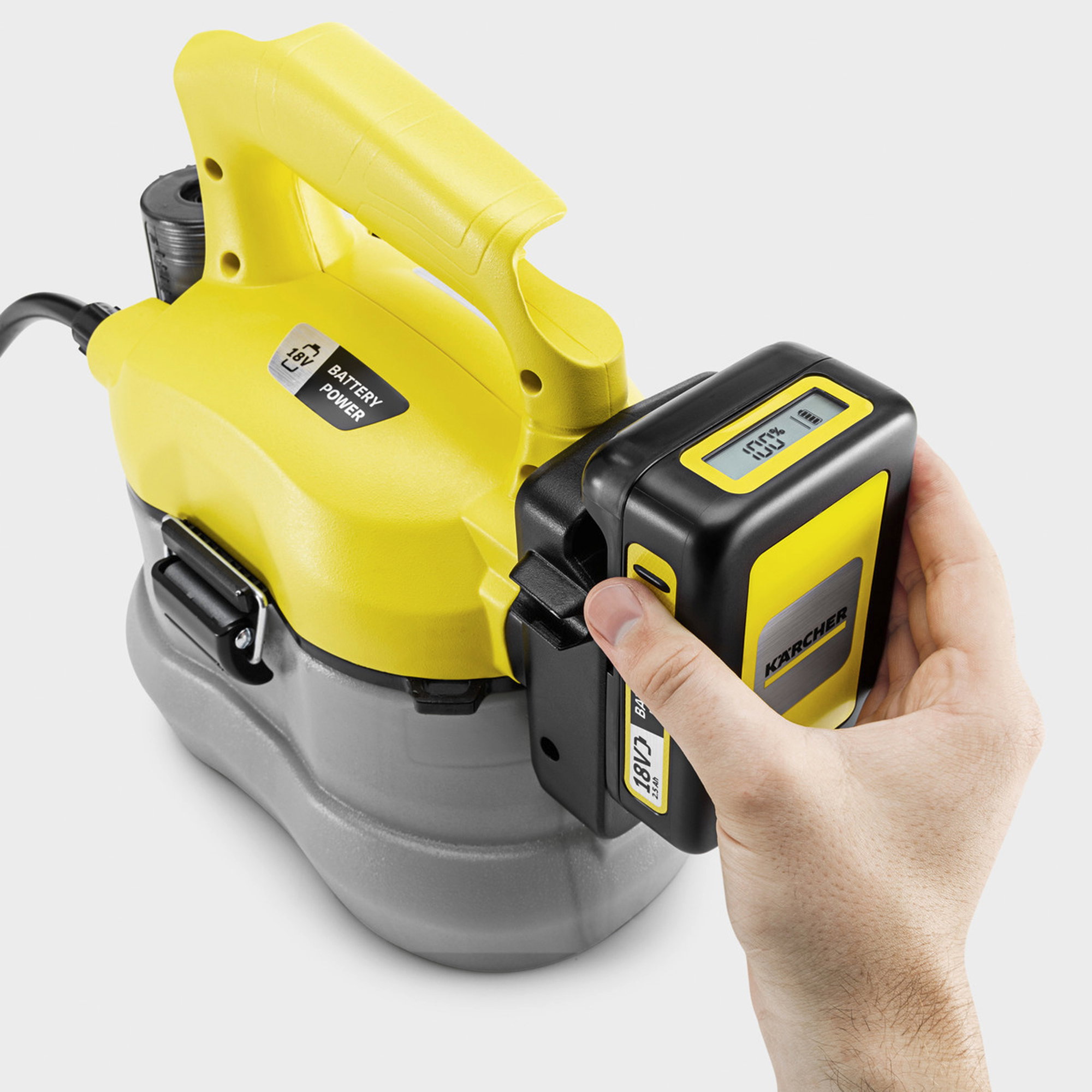 Batterie-Ladegerät, Kompakte Pumpe, Akku-Ladegerät, 15V, Gehäuse Gelb
