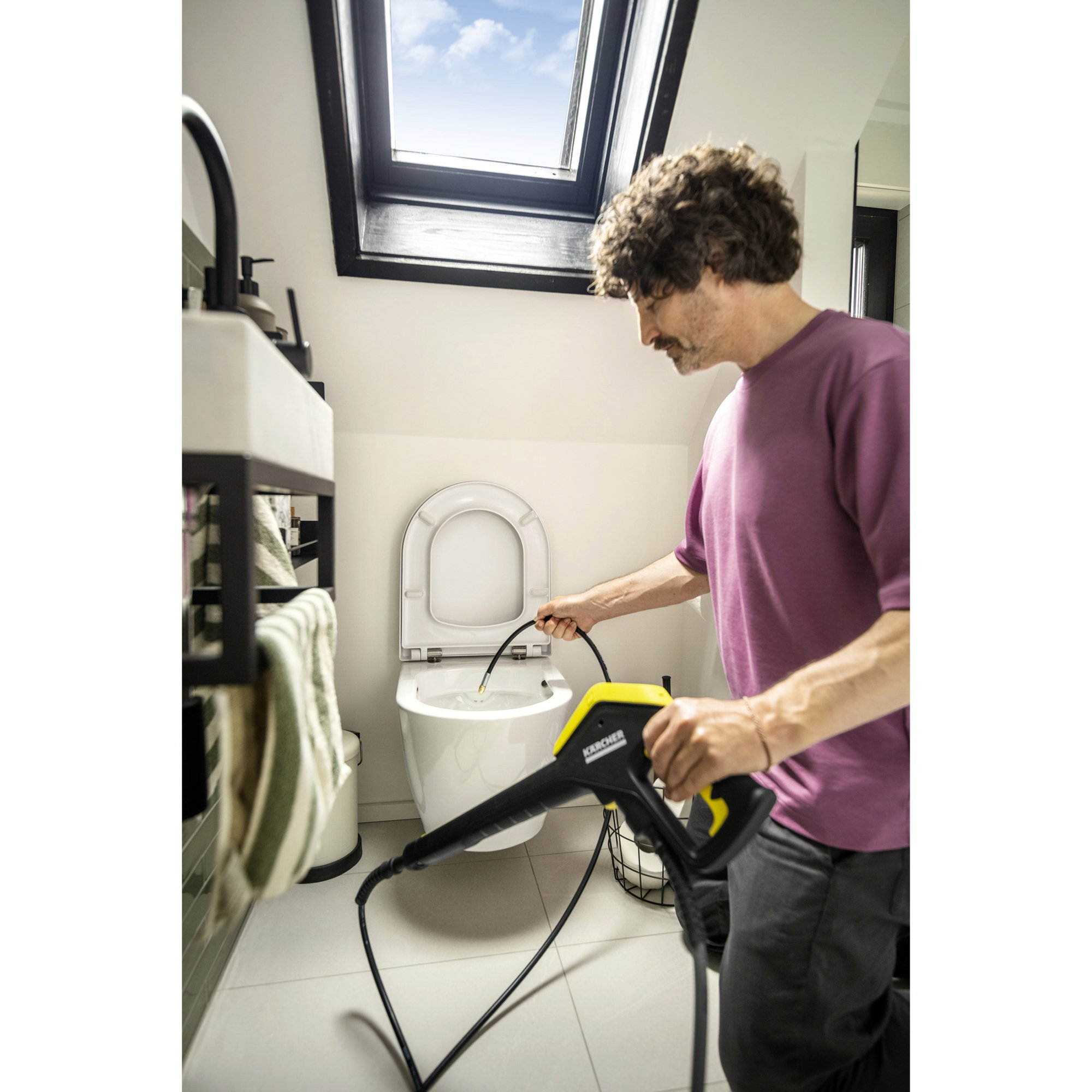 Toilet, Badezimmer, Reinigung, Dampfreiniger, kabellos