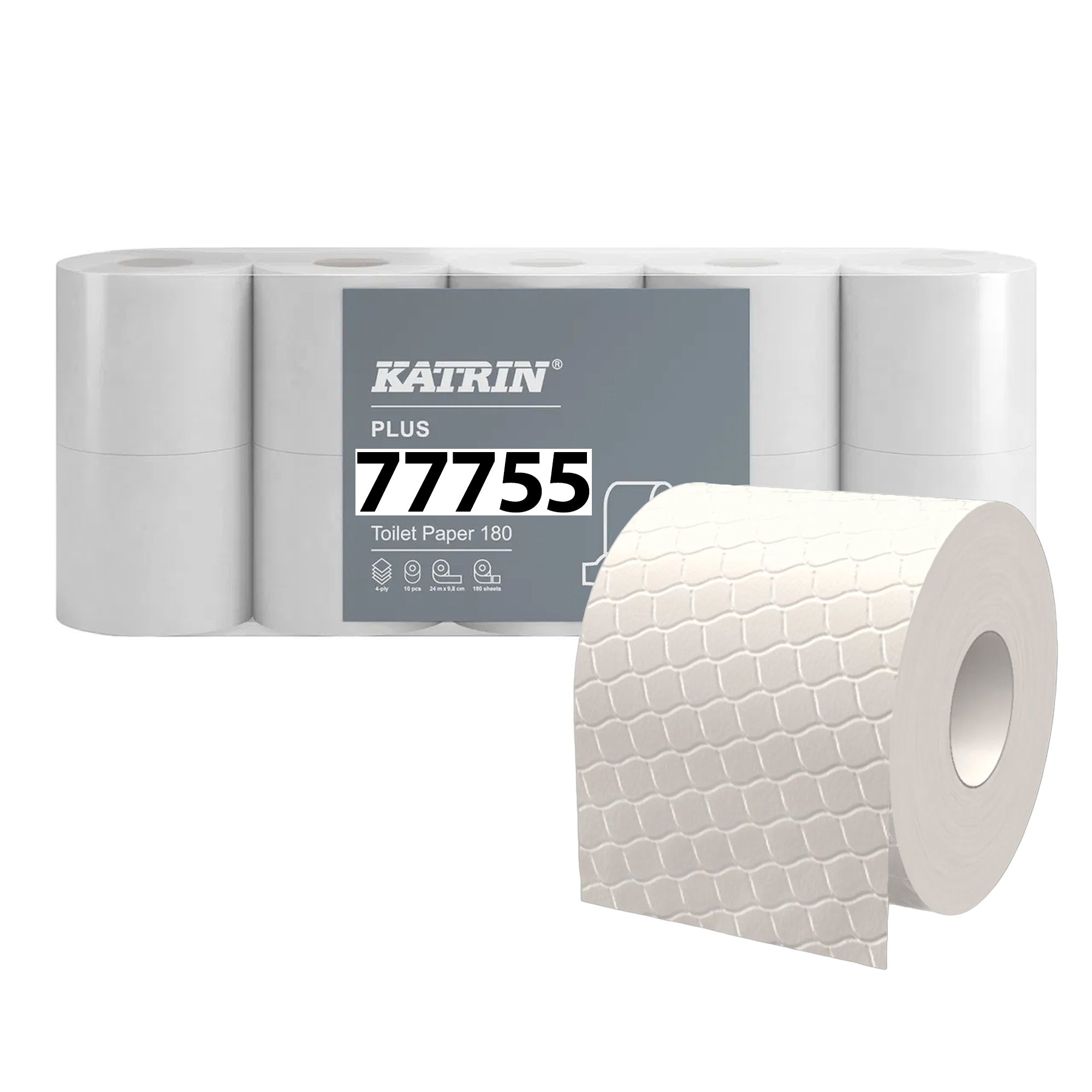 Toilettenpapier | 4-lagig | Zellstoff | 180 Blatt | Katrin Plus