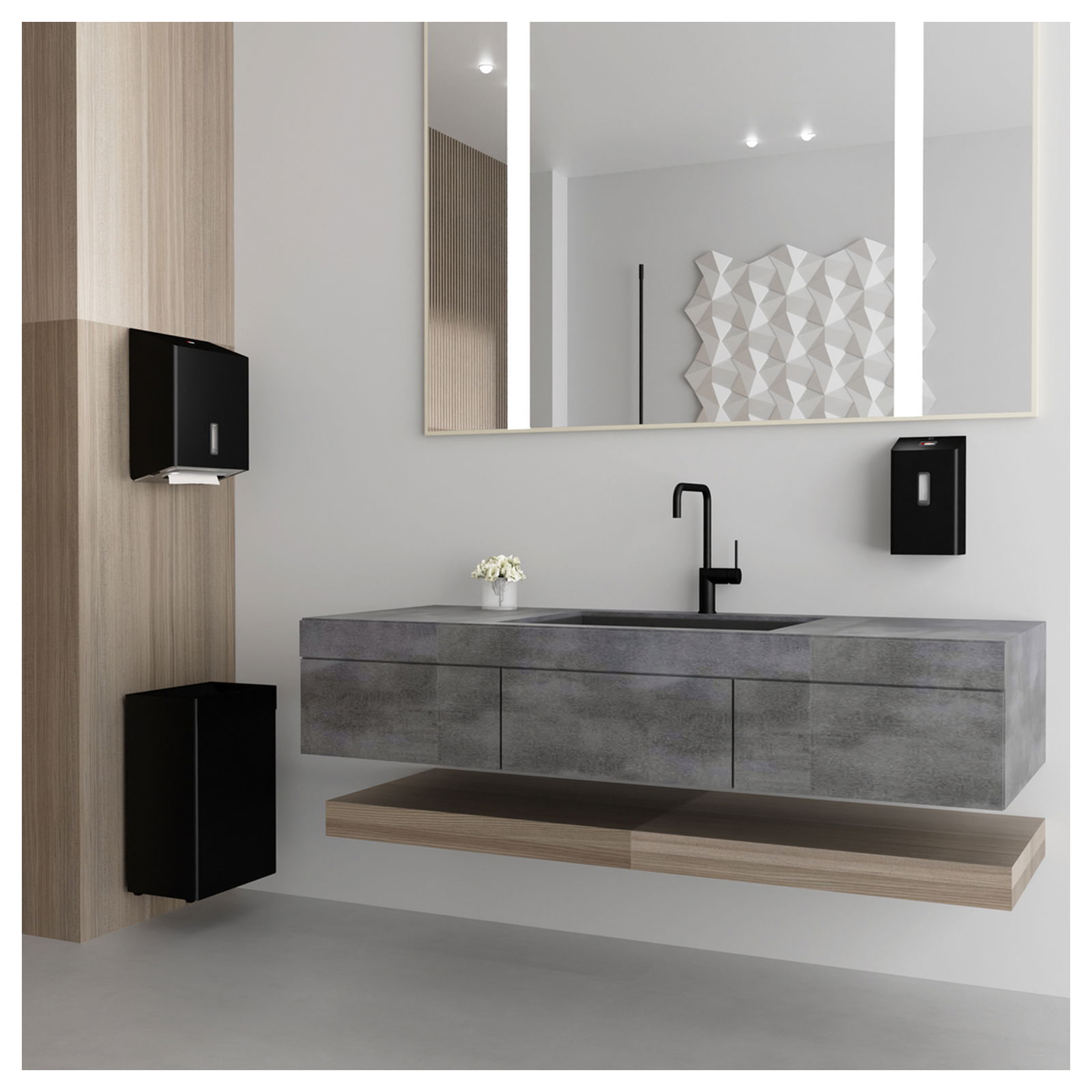 Ophardt 1423734 Jumbo Toilettenpapierspender Edelstahl schwarz JRU 1 P MN