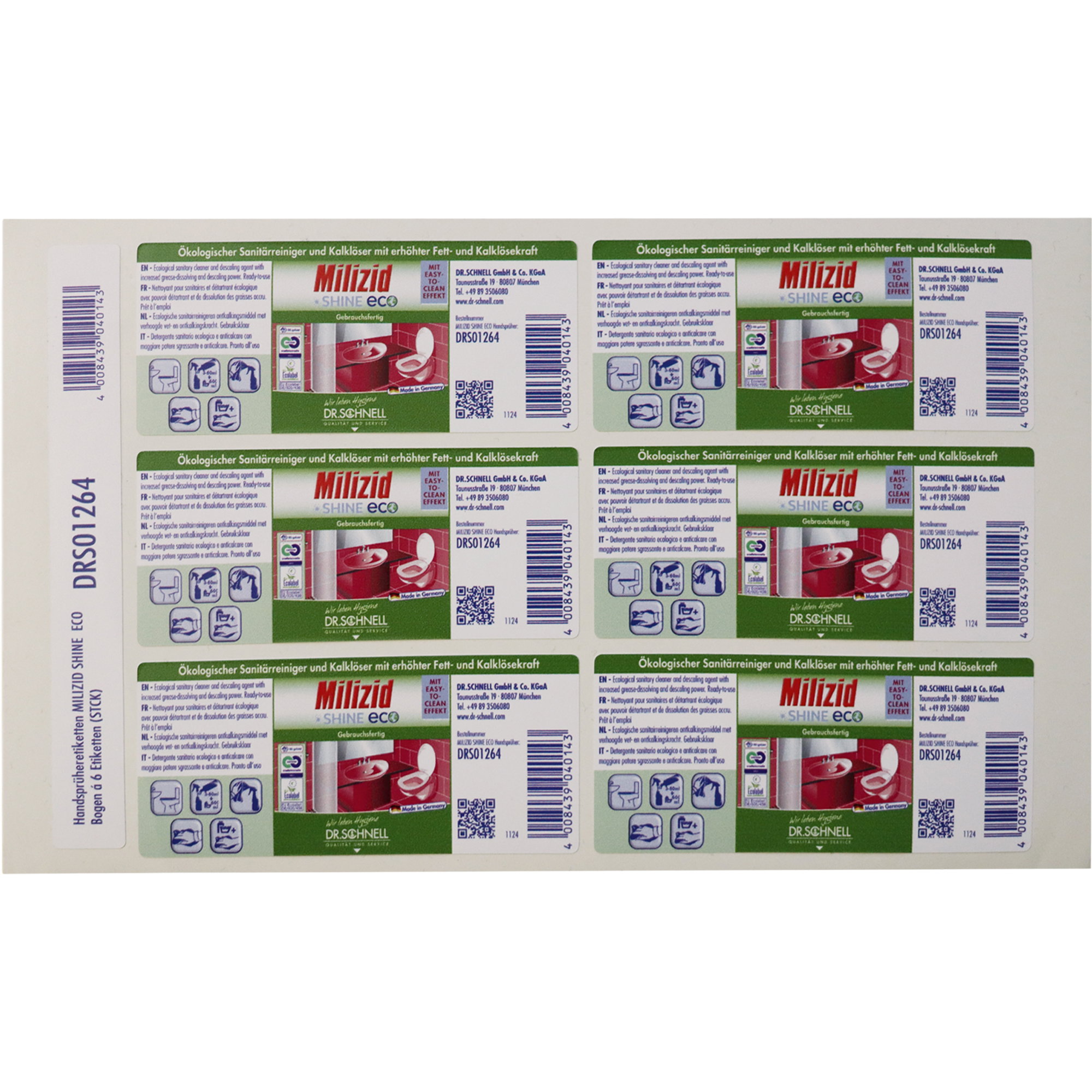Toilettenreiniger, Milizid, Eco, grüne Kennzeichnung, Tube-Verpackung