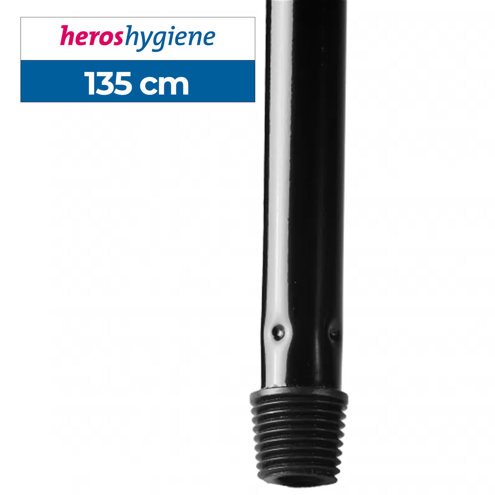 Metal handle black 135 cm with DIN thread