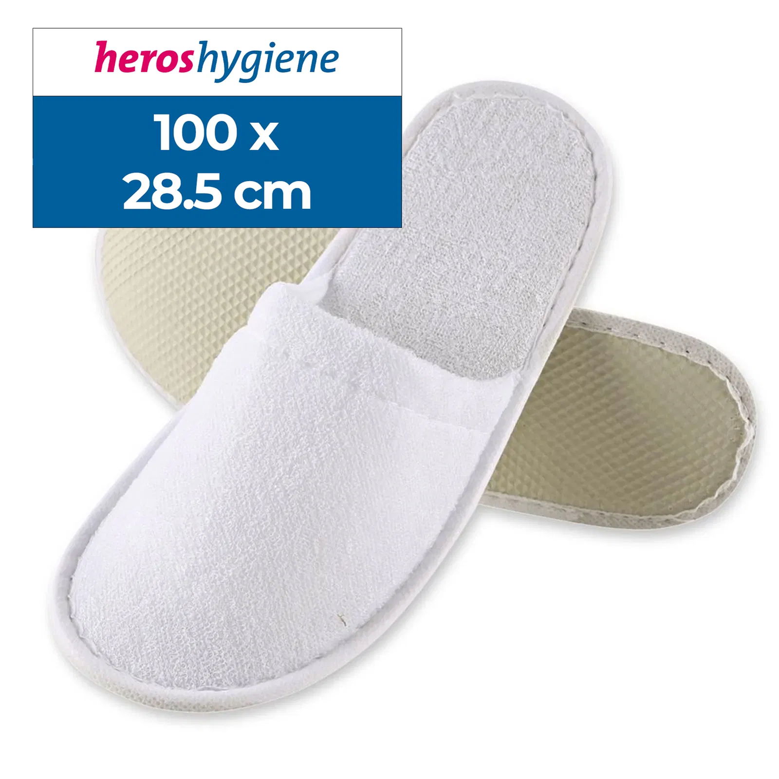 Ciabatte da hotel in poliestere bianche chiuse 28,5 cm