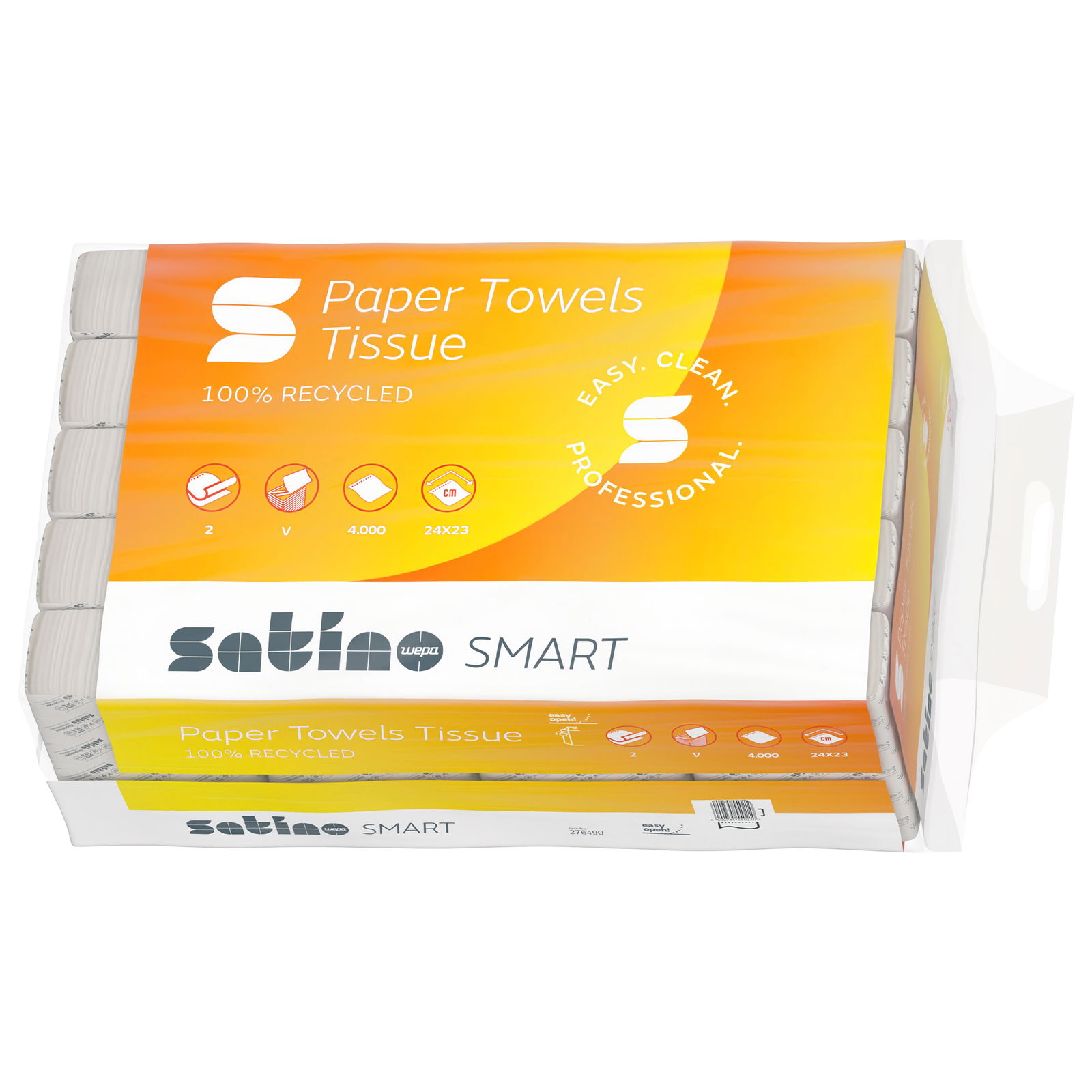 Papierhandtücher V-Falz 2-lagig Recycling Satino Smart 276490