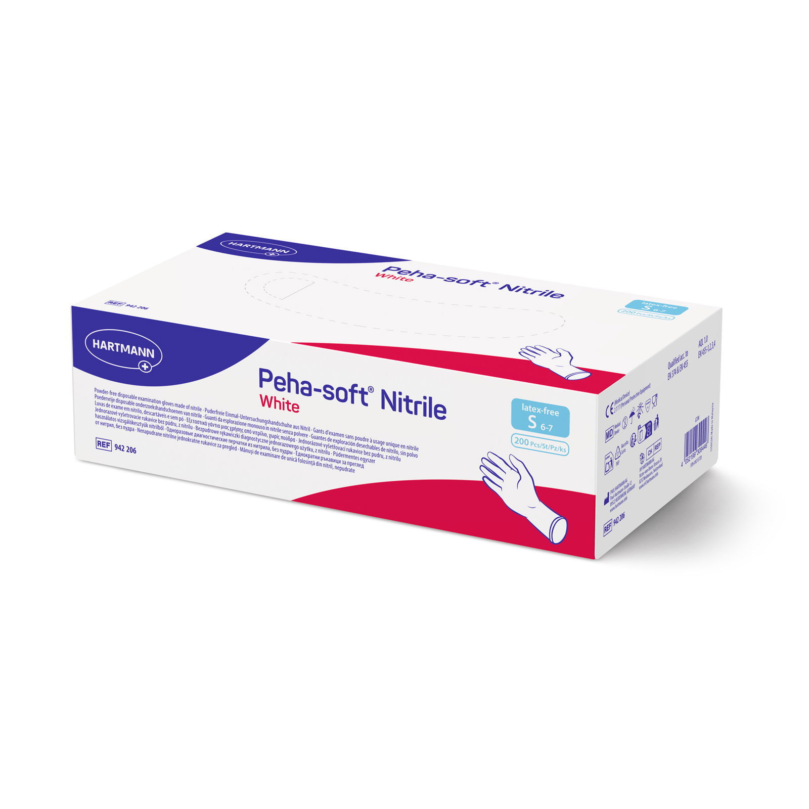 Hartmann Peha-soft Einweghandschuhe Nitril weiss Dispenser