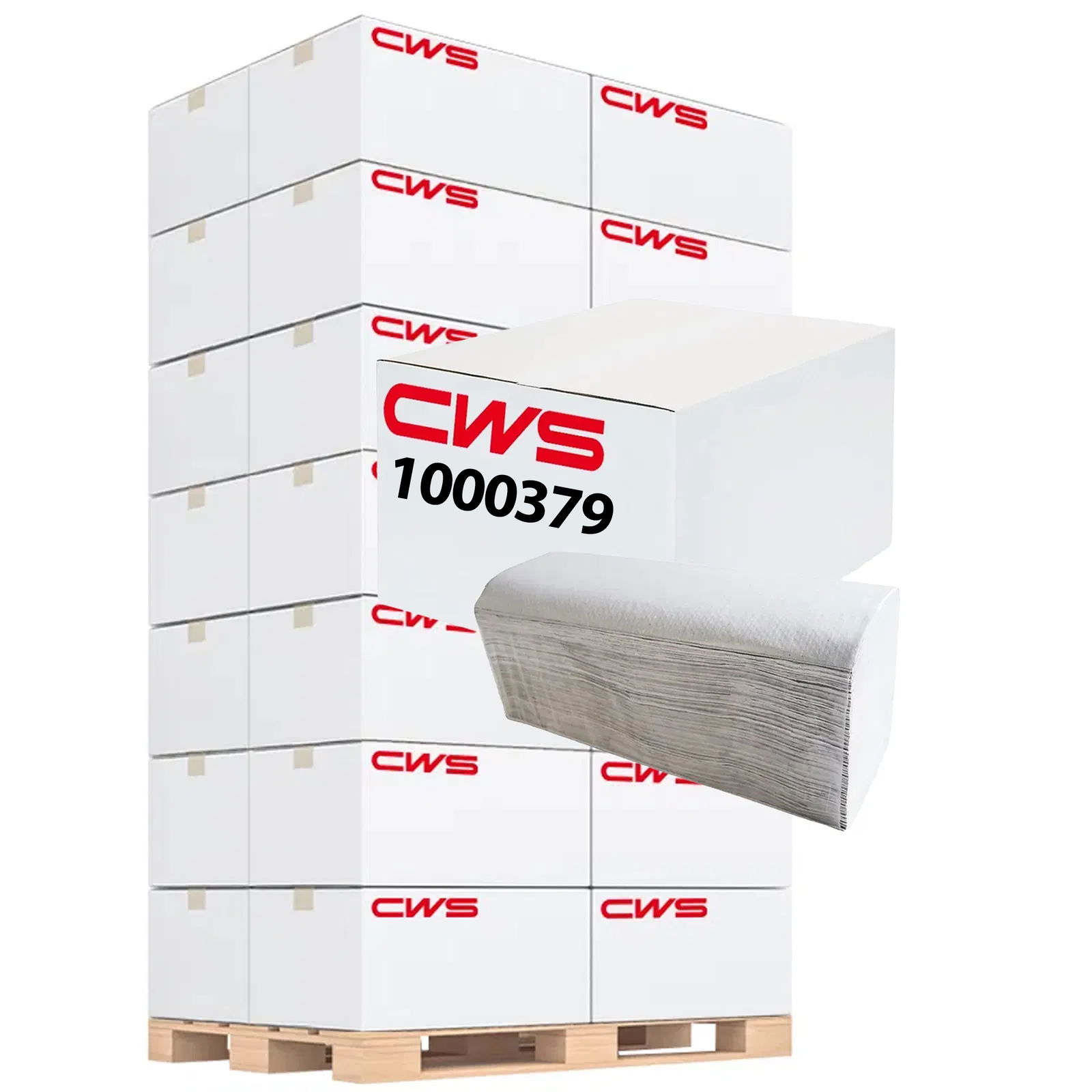 Palette essuie-mains pliés en V 1 pli recyclé CWS 1000379