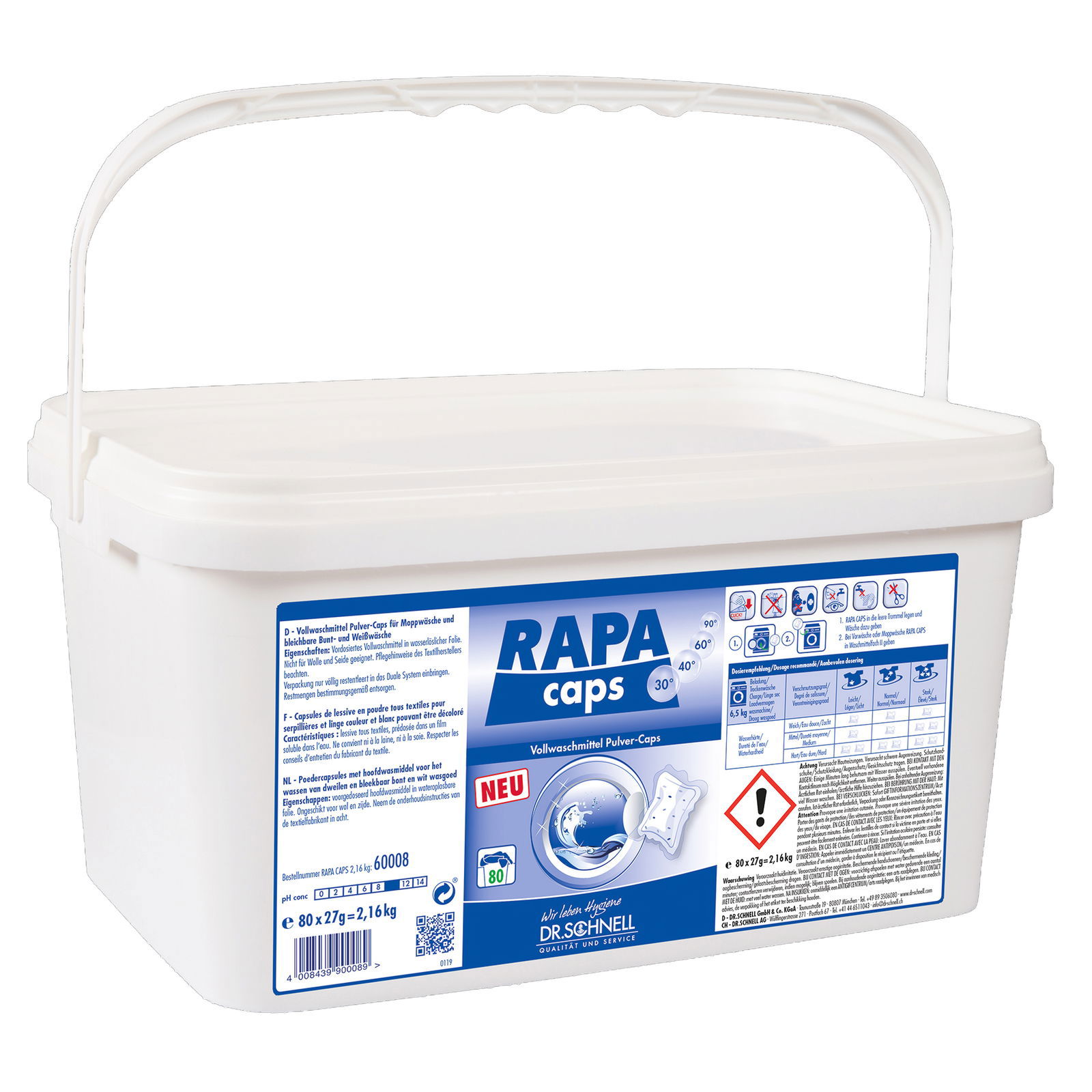 Heavy-duty detergent powder caps DR. SCHNELL RAPA CAPS