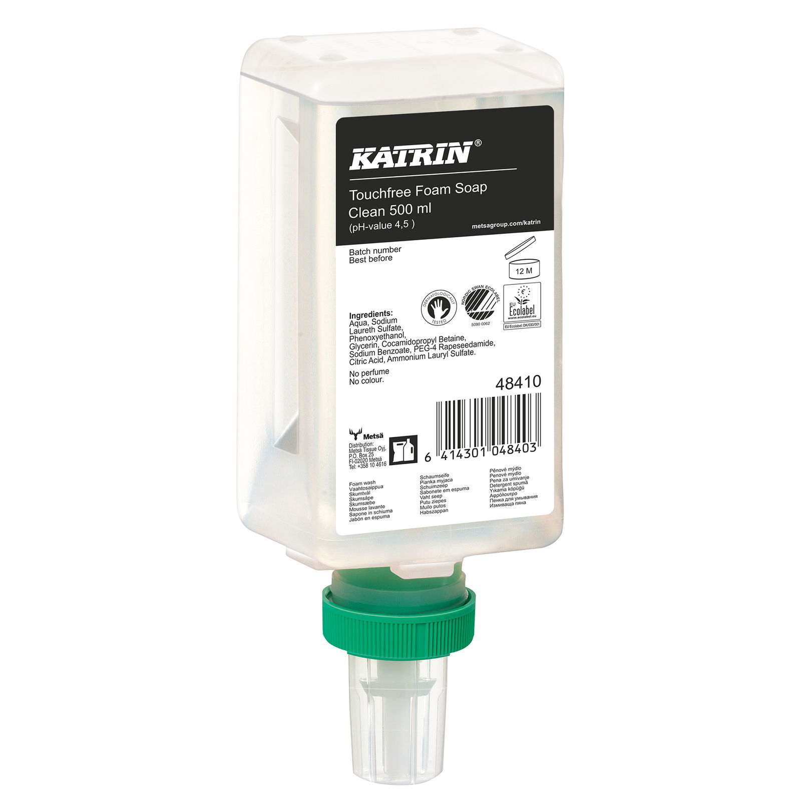 Sapone in schiuma touchfree Katrin 48410 Neutro 500 ml