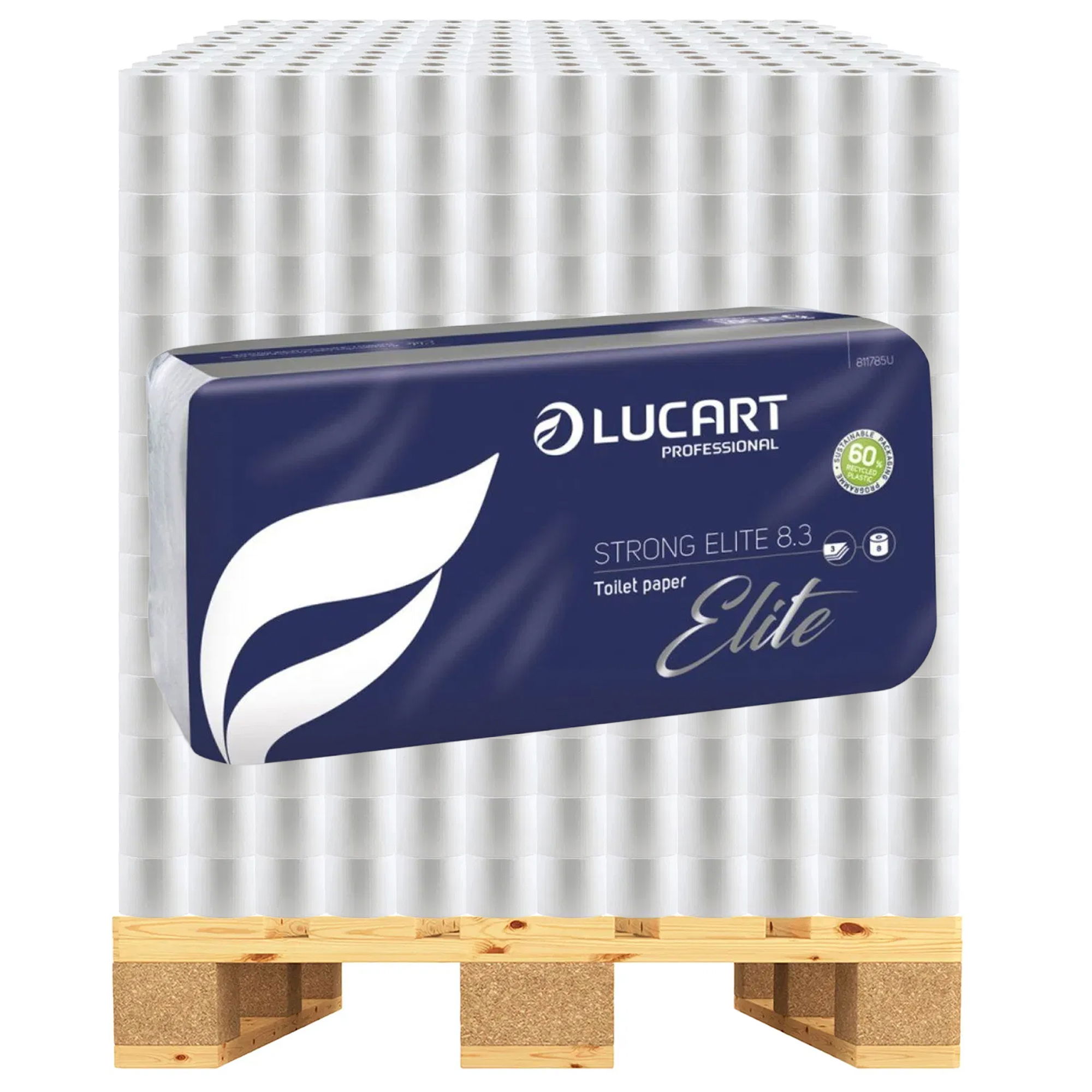 Palette | Papier toilette | 3 plis | Cellulose | 250 feuilles | Lucart Strong ELITE 8.3