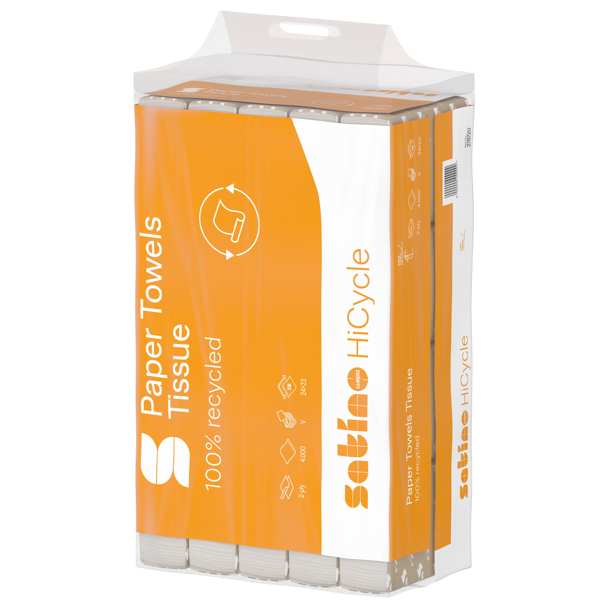 Papierhandtücher V-Falz | 2-lagig | Recycling | satino HiCycle 278720