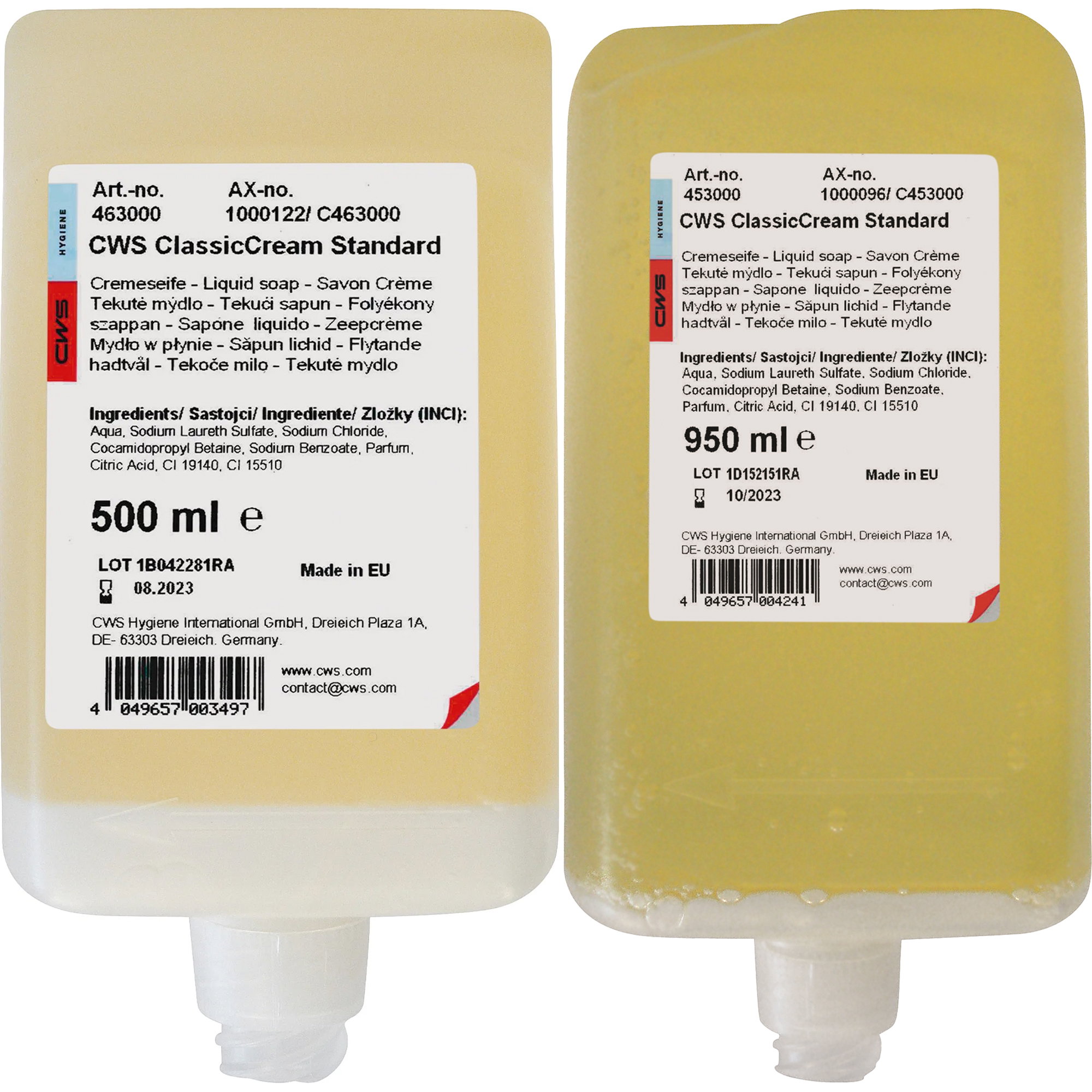 Flüssigseife | 500 ml & 950 ml | CWS ClassicCream Standard