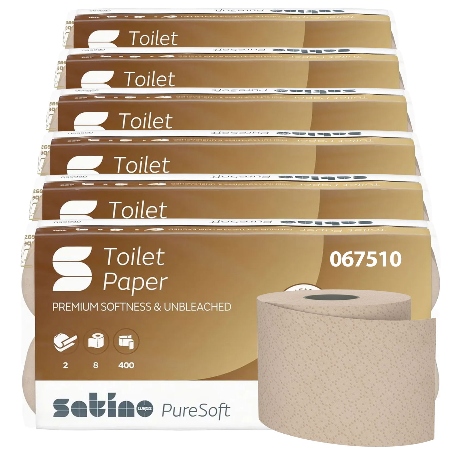 Satino PureSoft papier toilette petits rouleaux 2 plis recyclé 400 feuilles