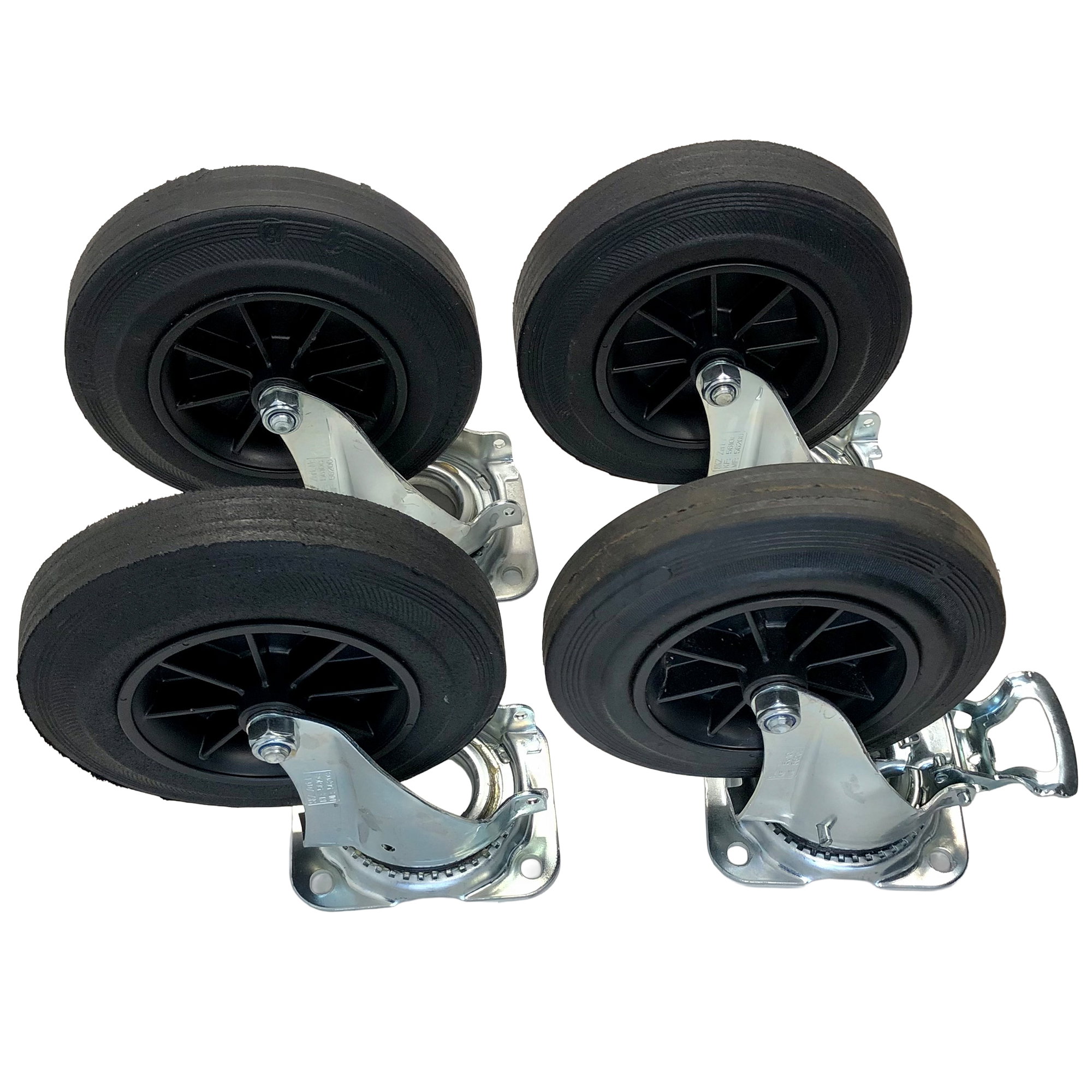 Roulettes pivotantes complètes | 200 mm | avec frein | Vercon
