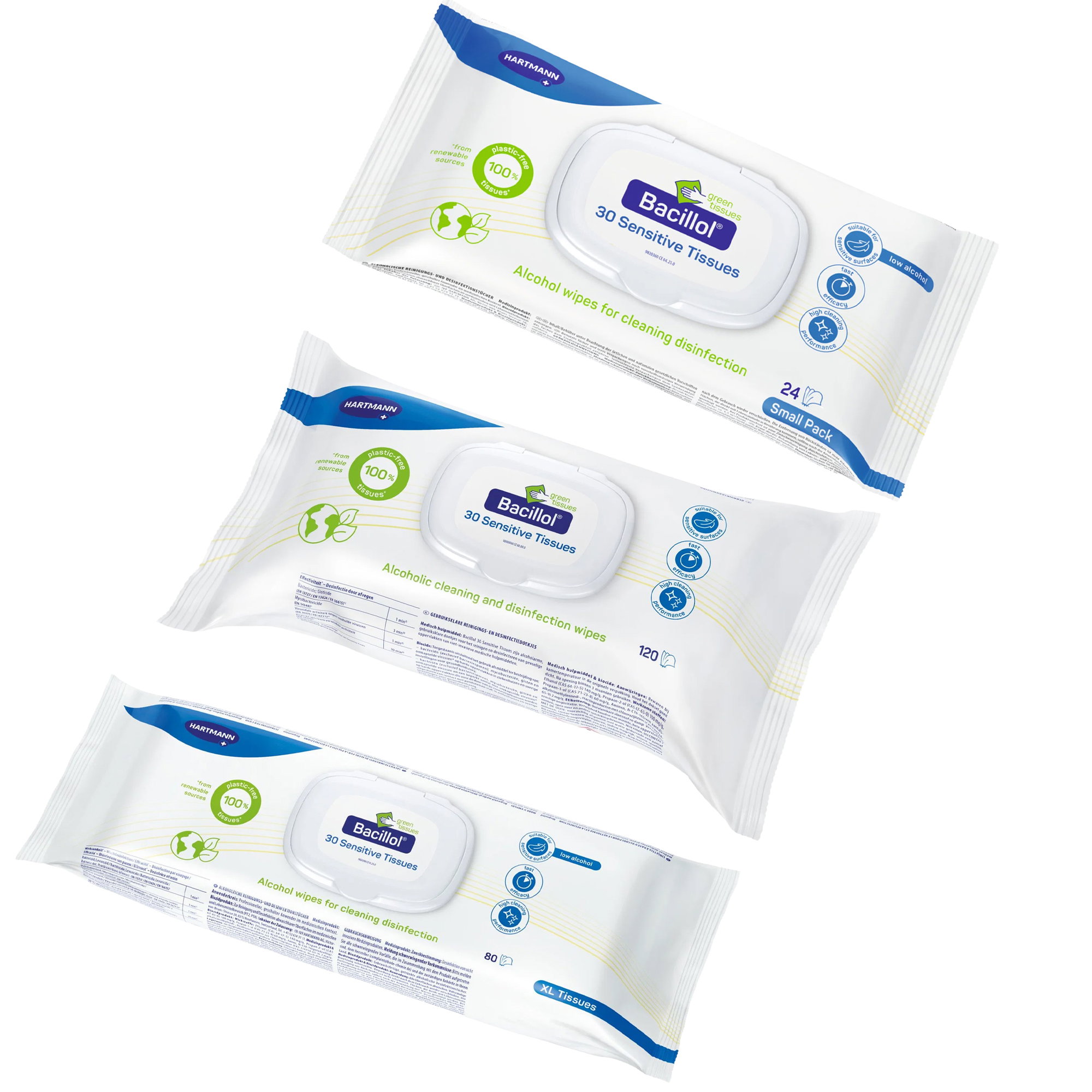 Desinfektionstücher | Hartmann Bacillol 30 Sensitive Green Tissues