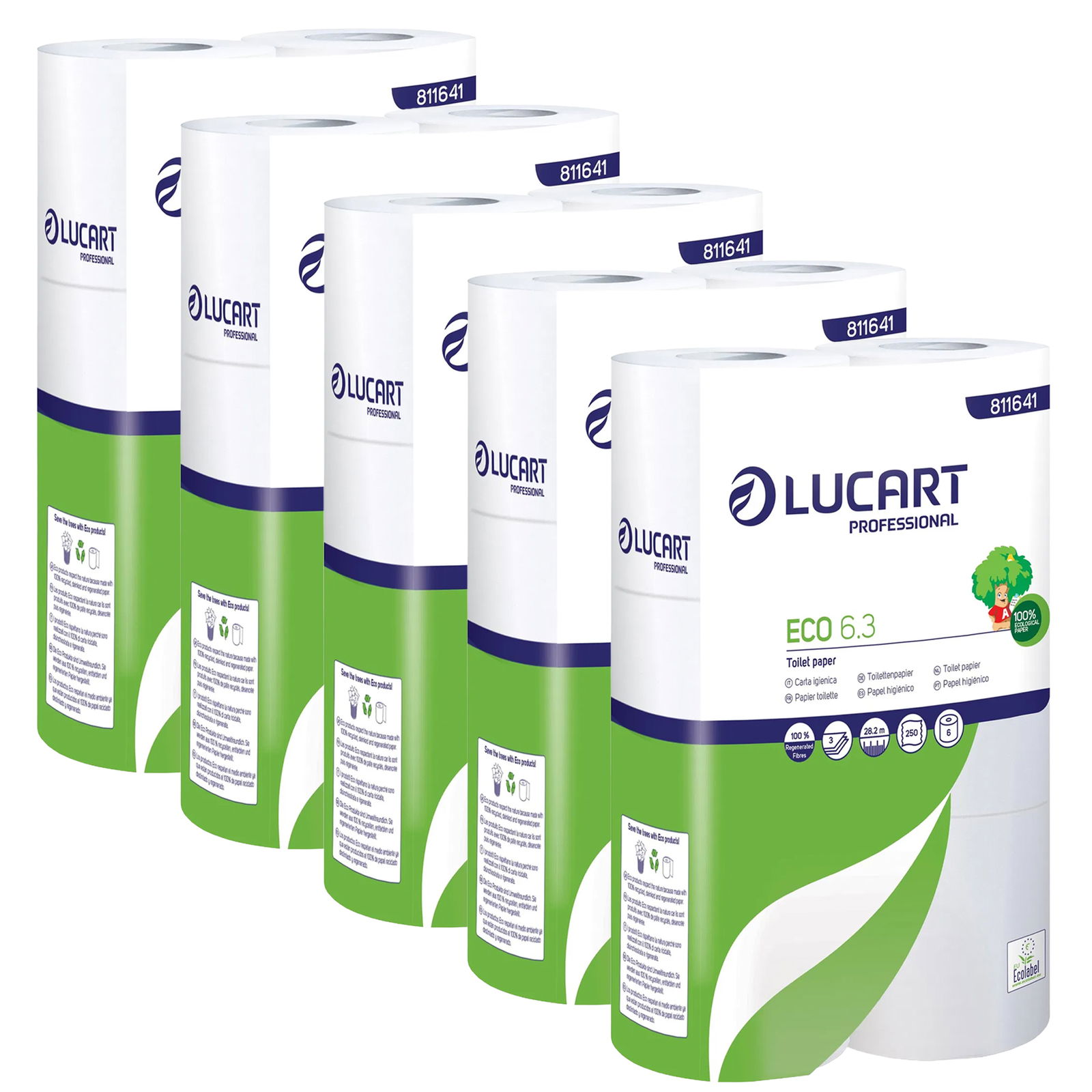 Lucart Eco 6.3 carta igienica 3 veli riciclata 250 strappi