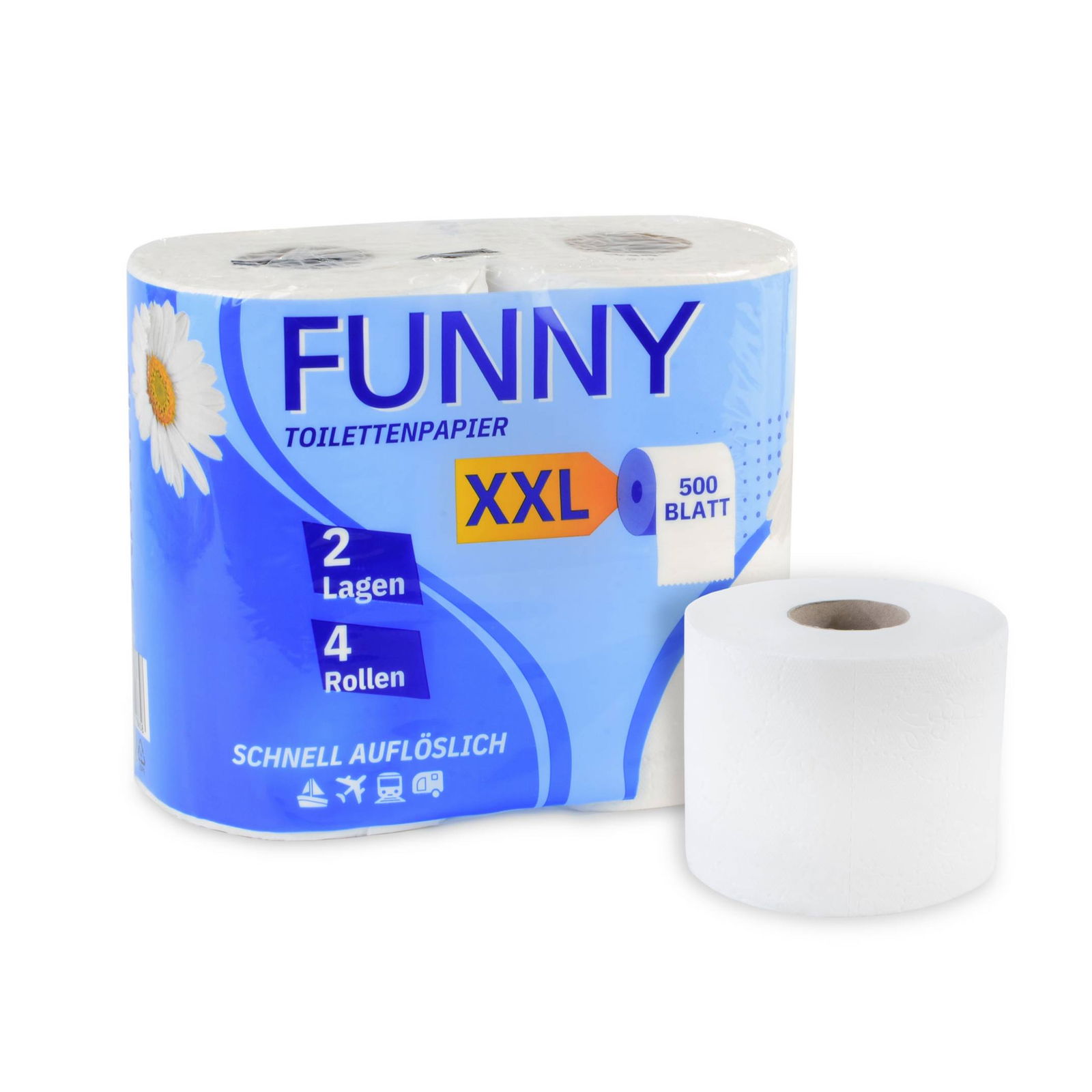 FUNNY AG-500 Toilettenpapier 2-lagig schnell auflösend 40 Rollen