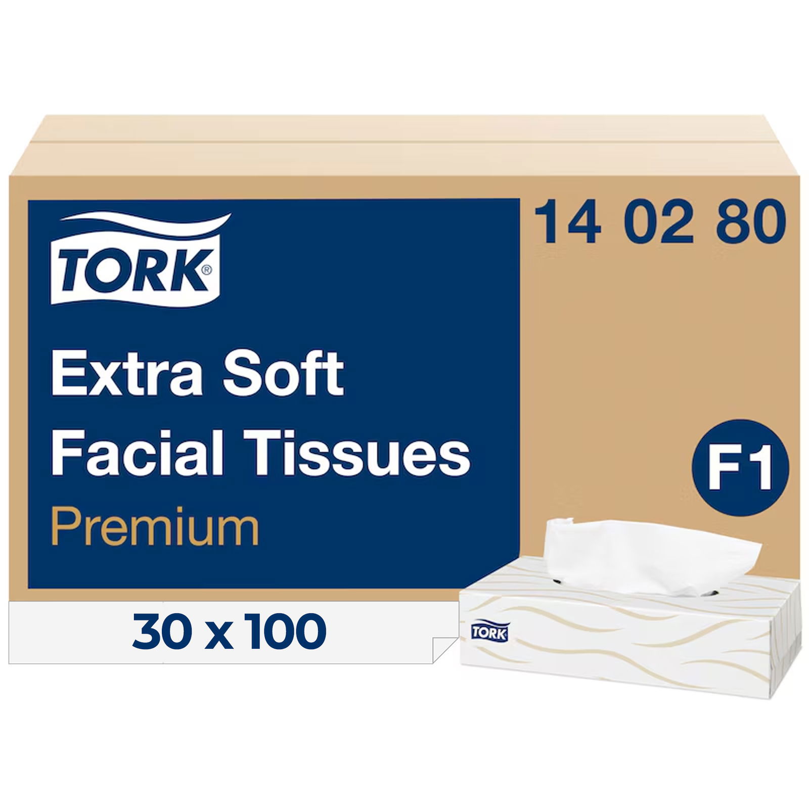 Mouchoirs cosmétiques TORK 140280 F1 extra doux 2 plis en cellulose 100 feuilles