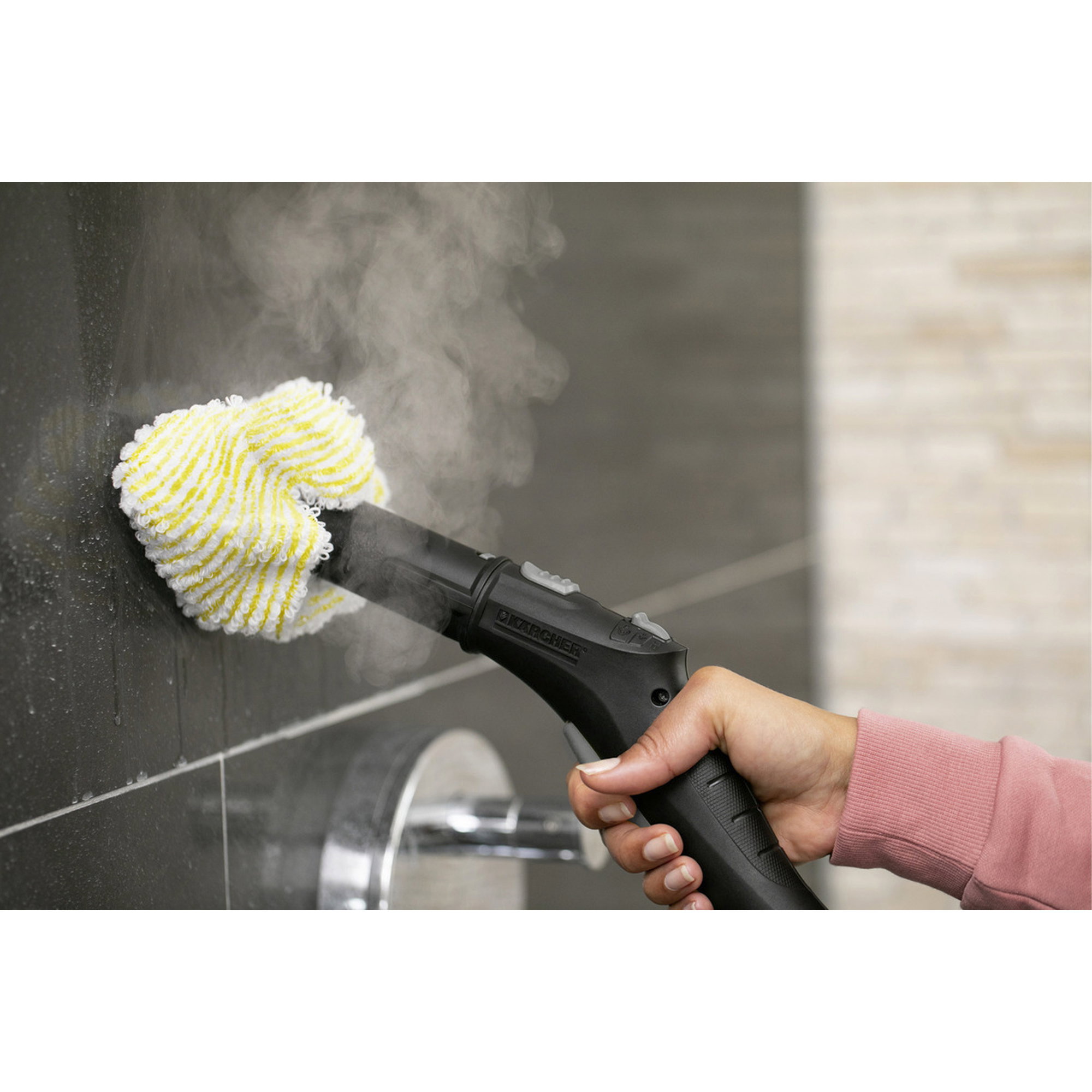Reinigungswerkzeug, Dampfreiniger, Waschmittellose Reinigung, Mikrofaserpad, Griff