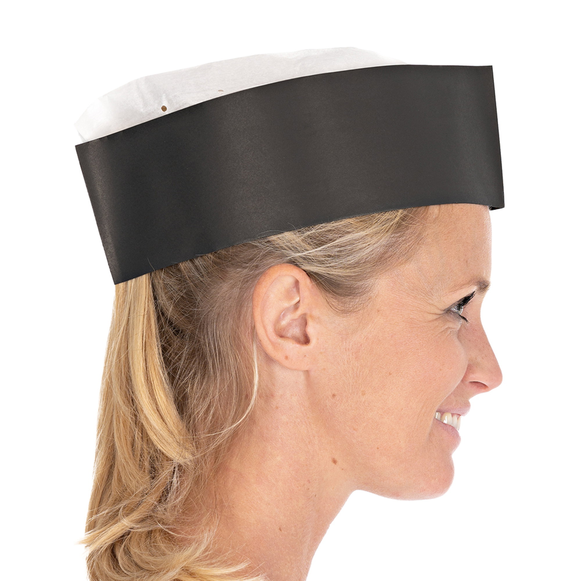 Schiffchen Mütze | Modell Service Black | Papier geprägt