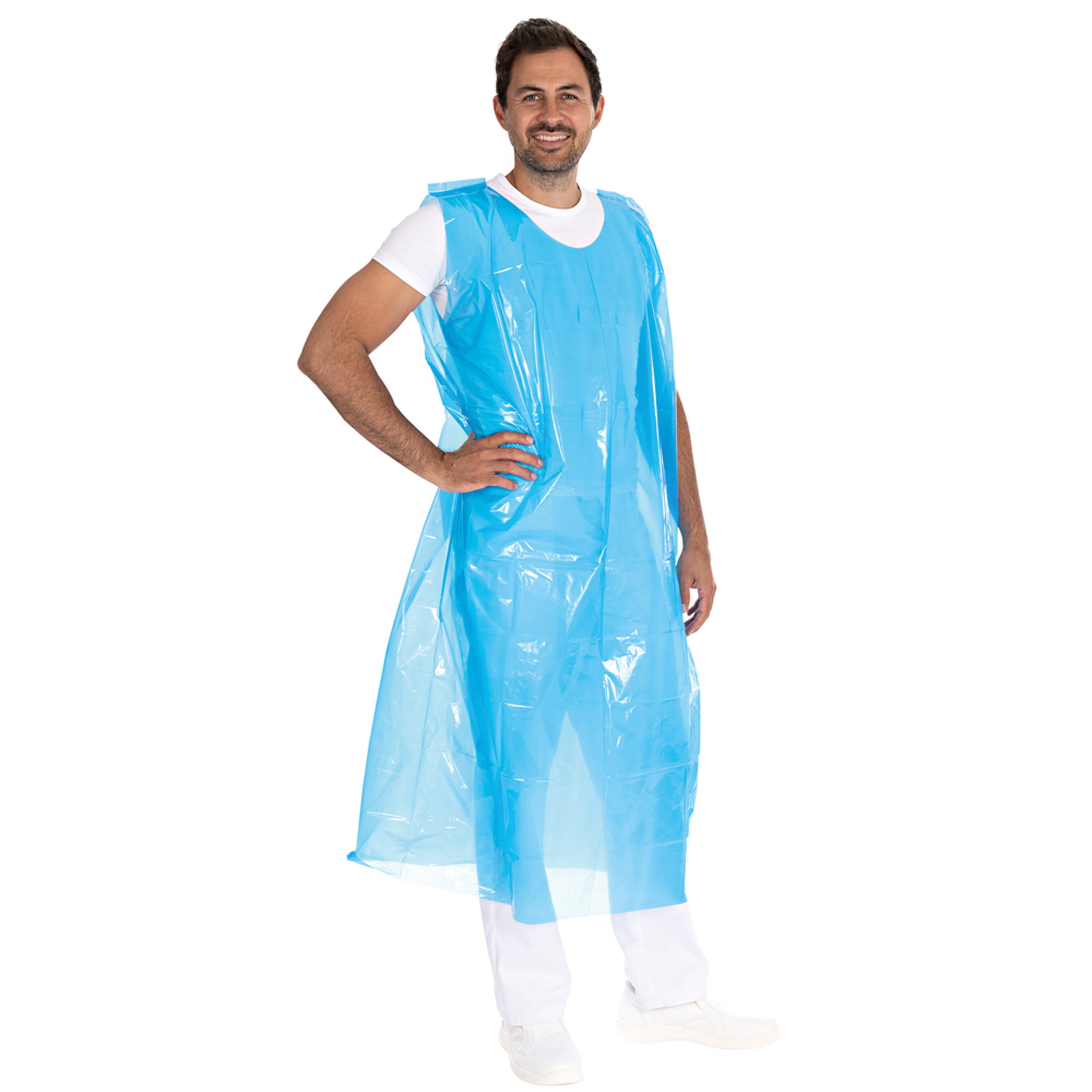 Disposable aprons | Full-length apron | Blue | LDPE