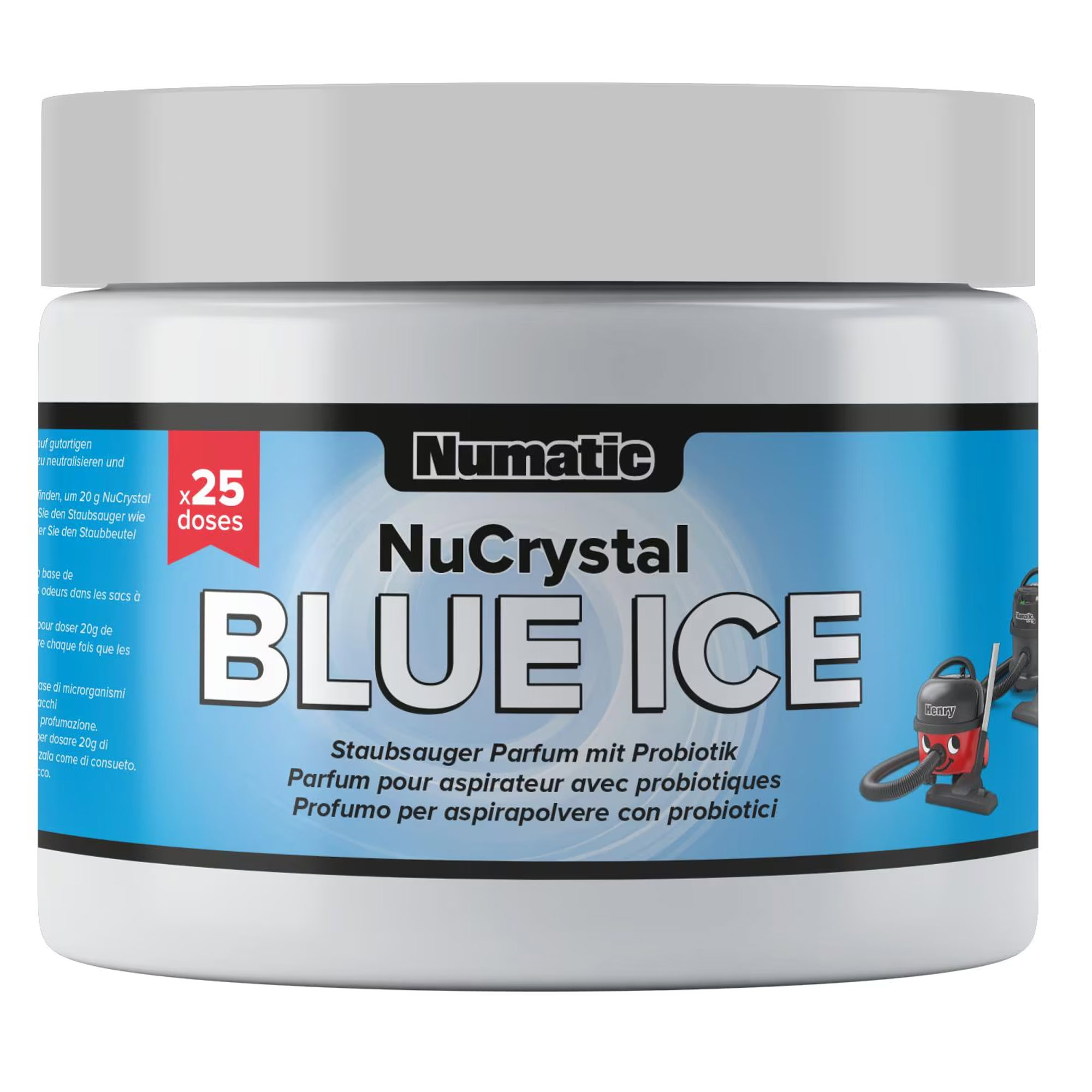 Staubsauger Deo | 500 g | mit Probiotik | Numatic NuCrystal Blue Ice