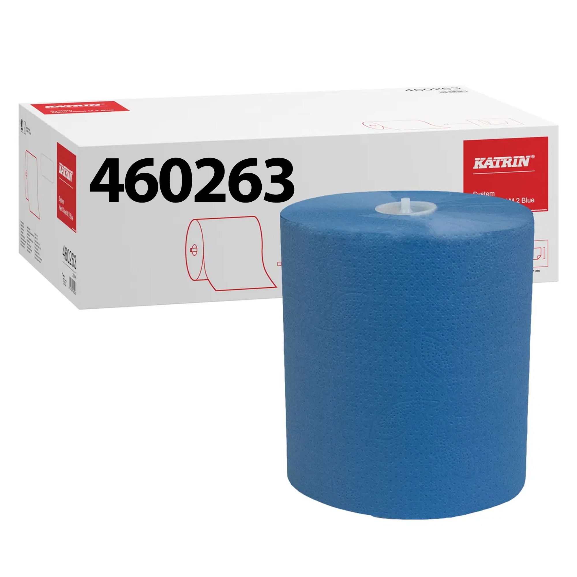 Papierhandtuchrollen | 130 m |  2-lagig | Zellstoff | Katrin System M2 Blau