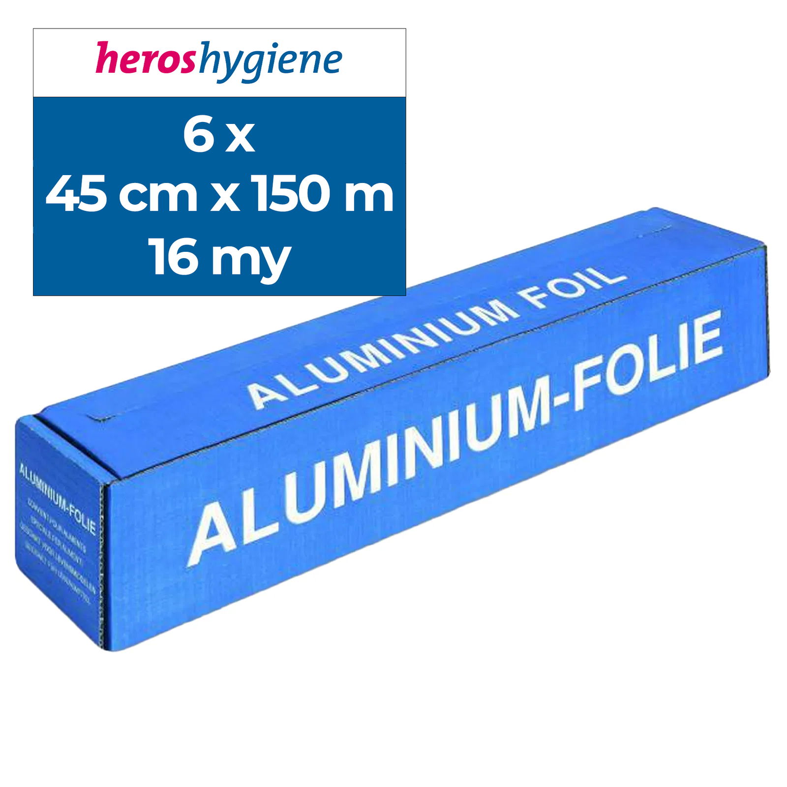 Film aluminium 45 cm x 150 m 16 µm avec boîte distributrice avec lame