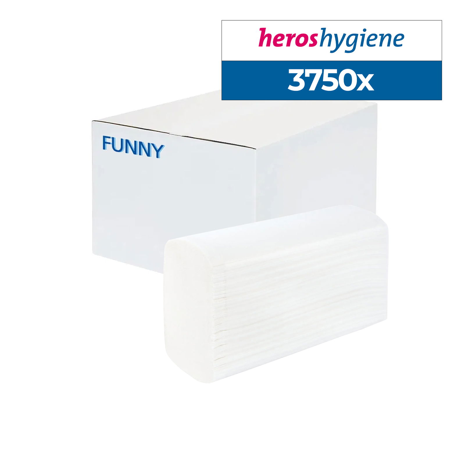 Funny AG-050-2 Papierhandtuch Zellstoff hochweiss 2-lagig Z-Falz 3750 Blatt