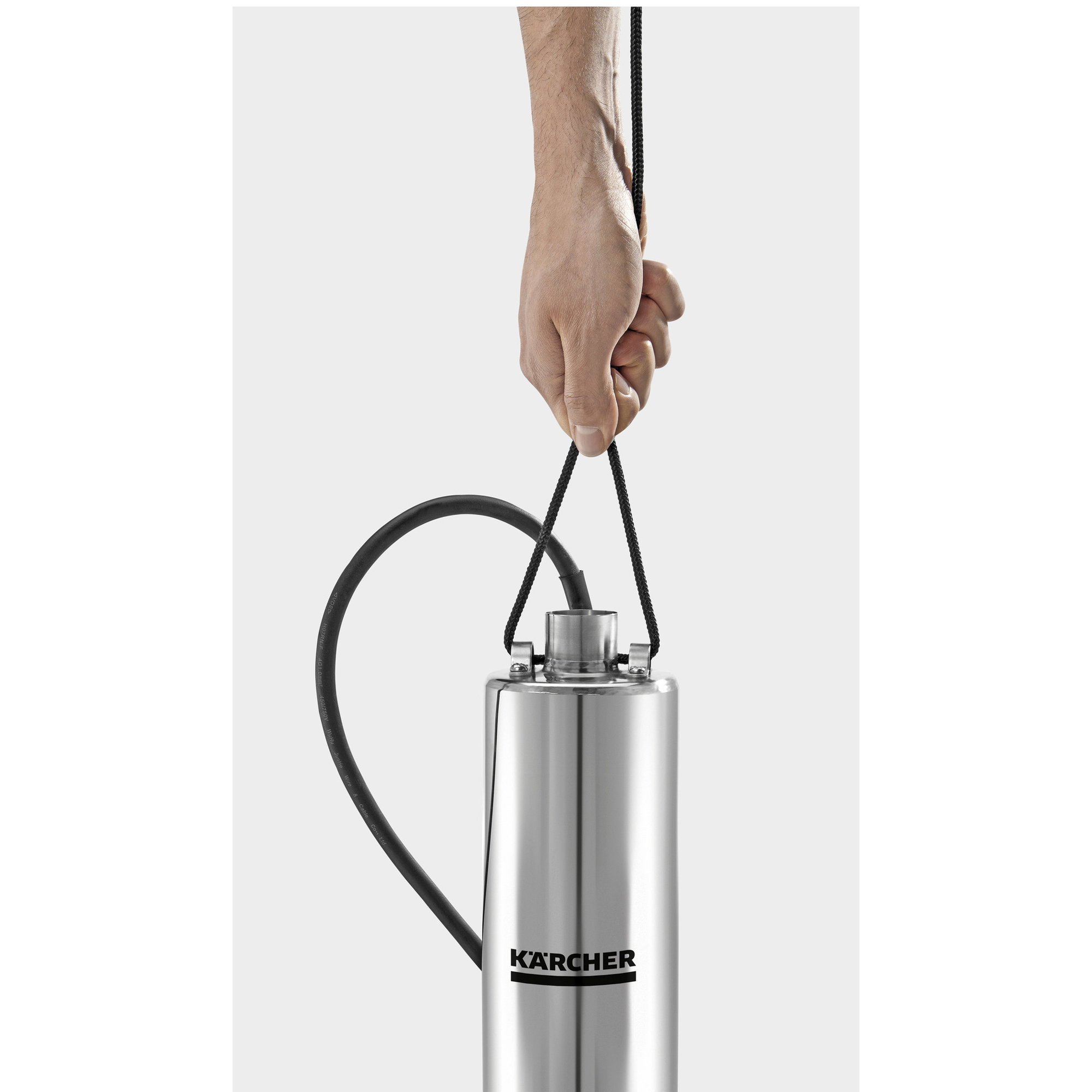 Unterwasserpumpe, Siphon, Edelstahl, handbetrieben, Kärcher, Unterwasserpumpe, Handhaltend, Edelstahl, Kabel, Kärcher