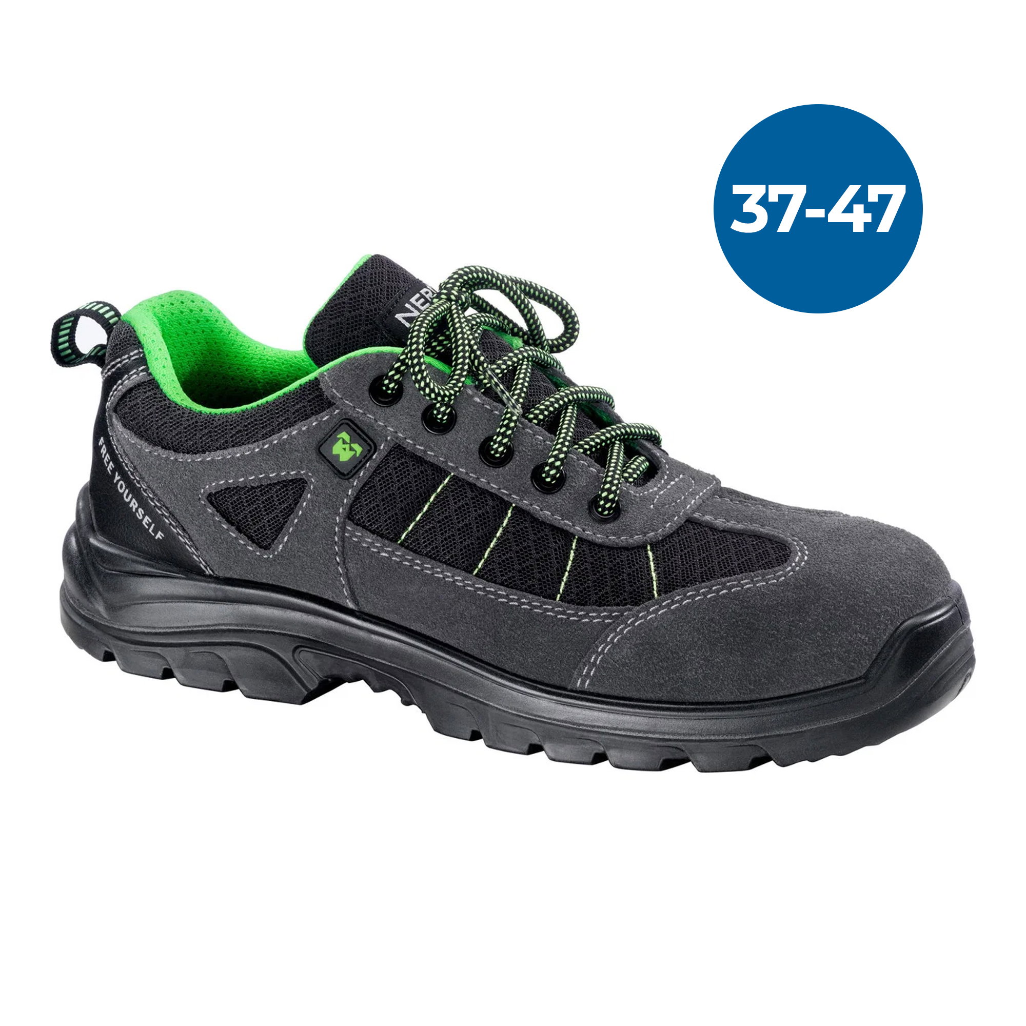 Sneaker, Schuh, Grau, Grün, Laufsohle