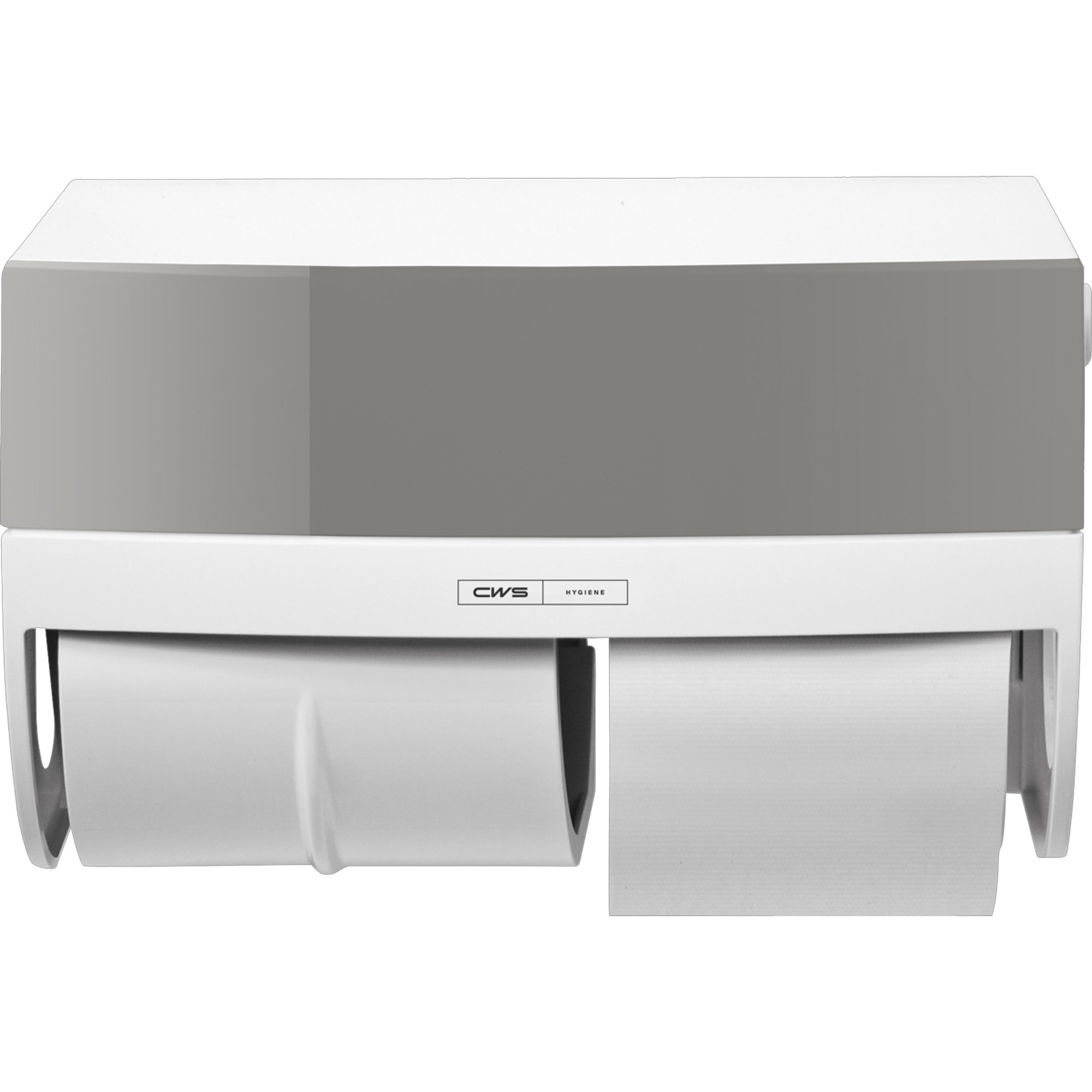 Toilet roll dispenser, 2 rolls | Plastic | CWS Paradise Toilet Paper Silversense