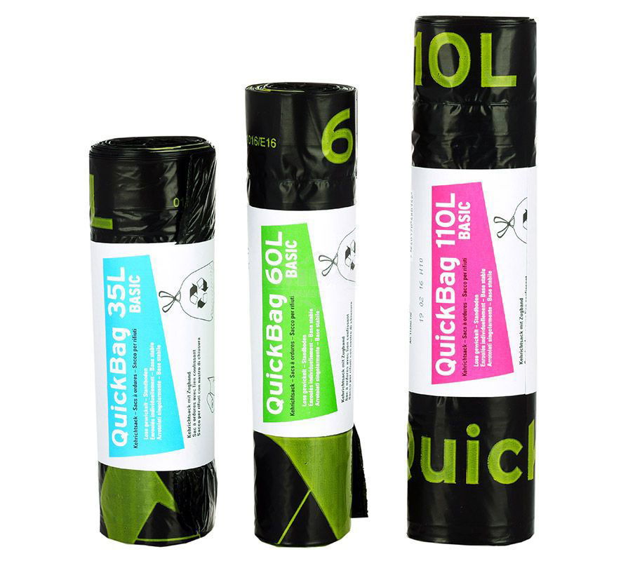 Sacchi per rifiuti premium con coulisse