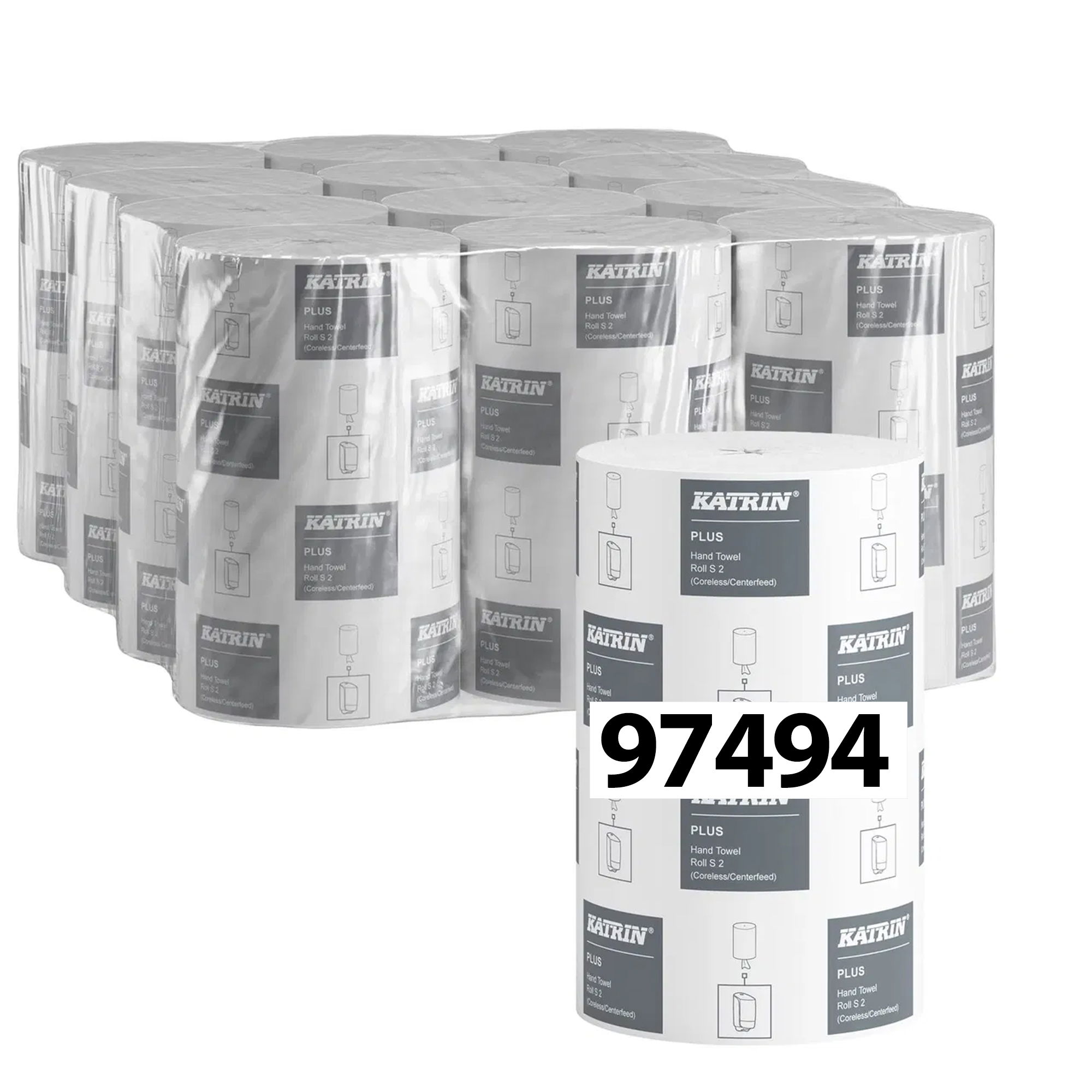 Papierhandtuchrollen | 60 m |  2-lagig | Zellstoff | Katrin 97494 S2