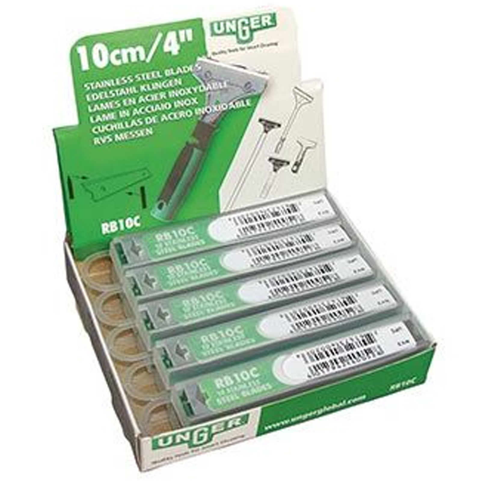 Unger Edelstahl-Oberflächenklingen RB100, 10 Klingen