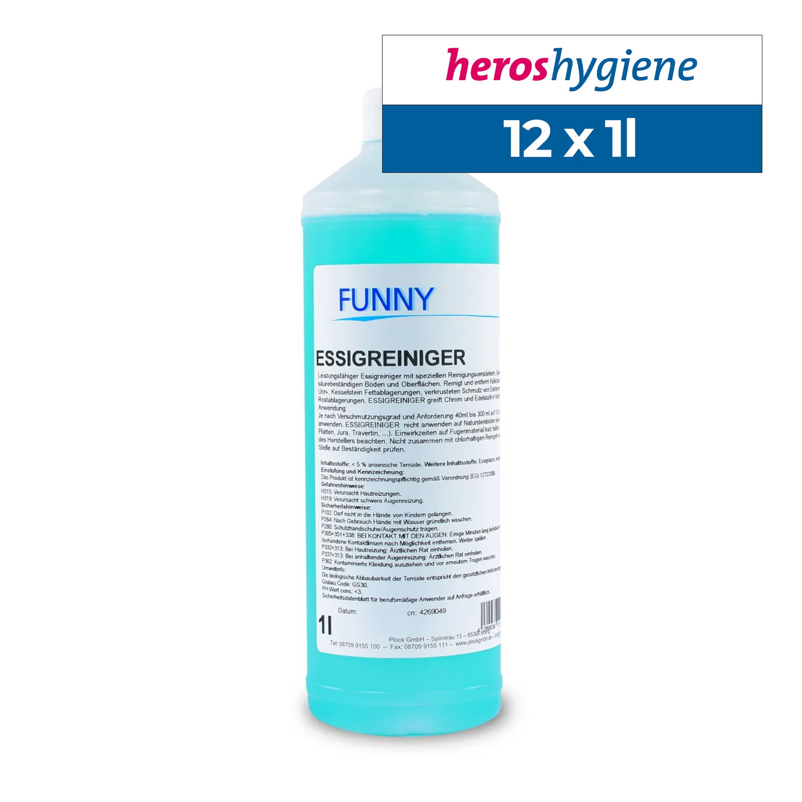 Funny AG-636 Essigreiniger 12 x 1 Liter Flaschen