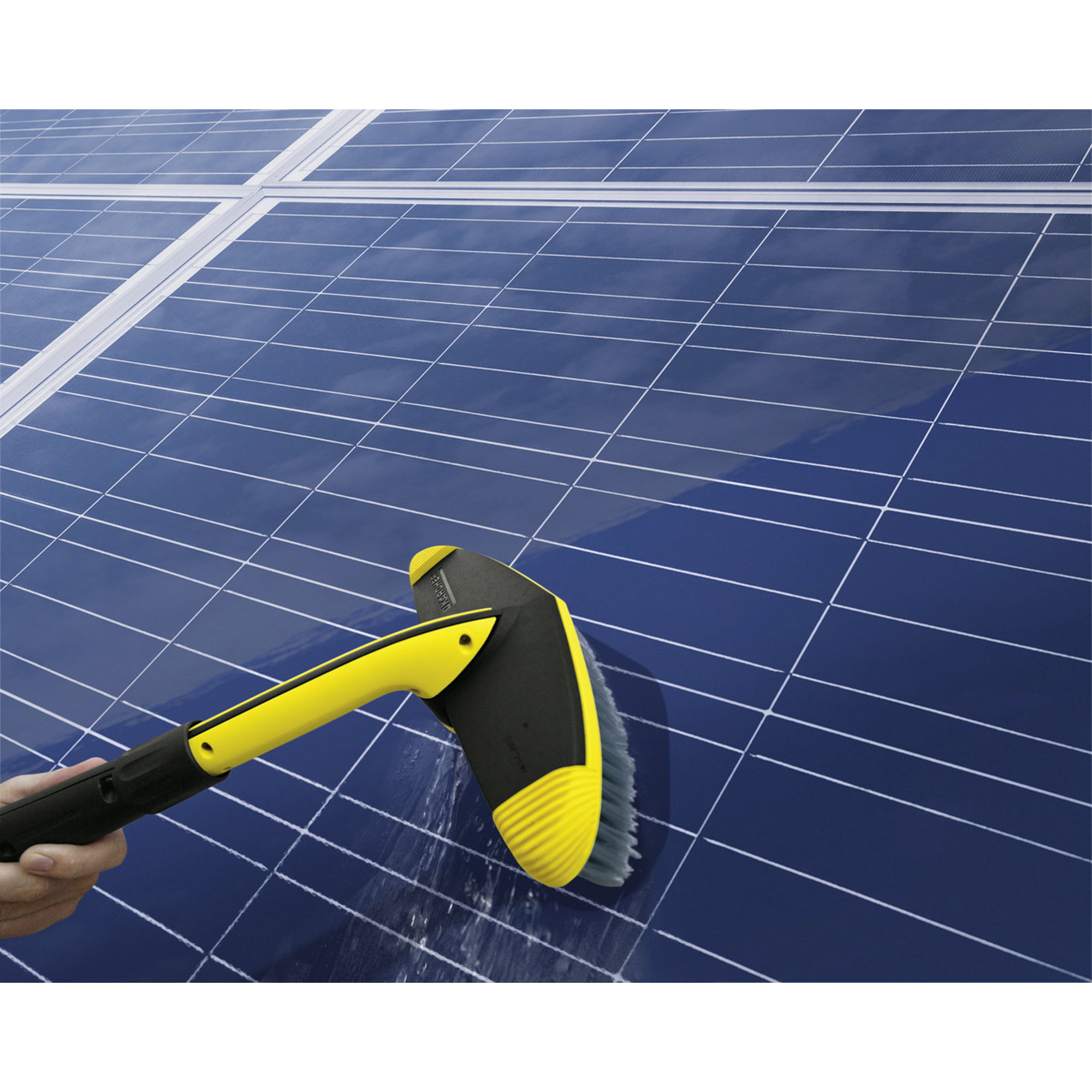 Solarmodul, Saubere Energie, Reinigungswerkzeug, Bürste, Waschen