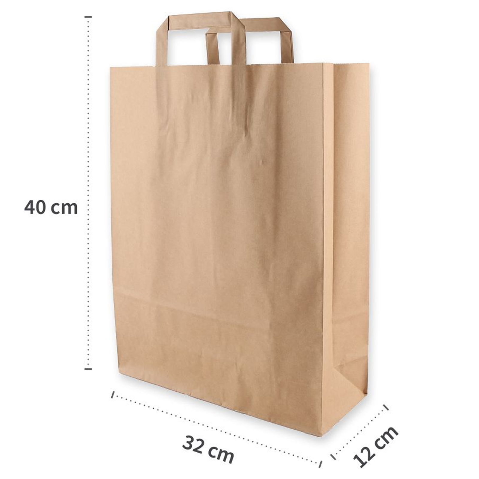 Papiertragetasche Recycling Kraftpapier 40x32cm