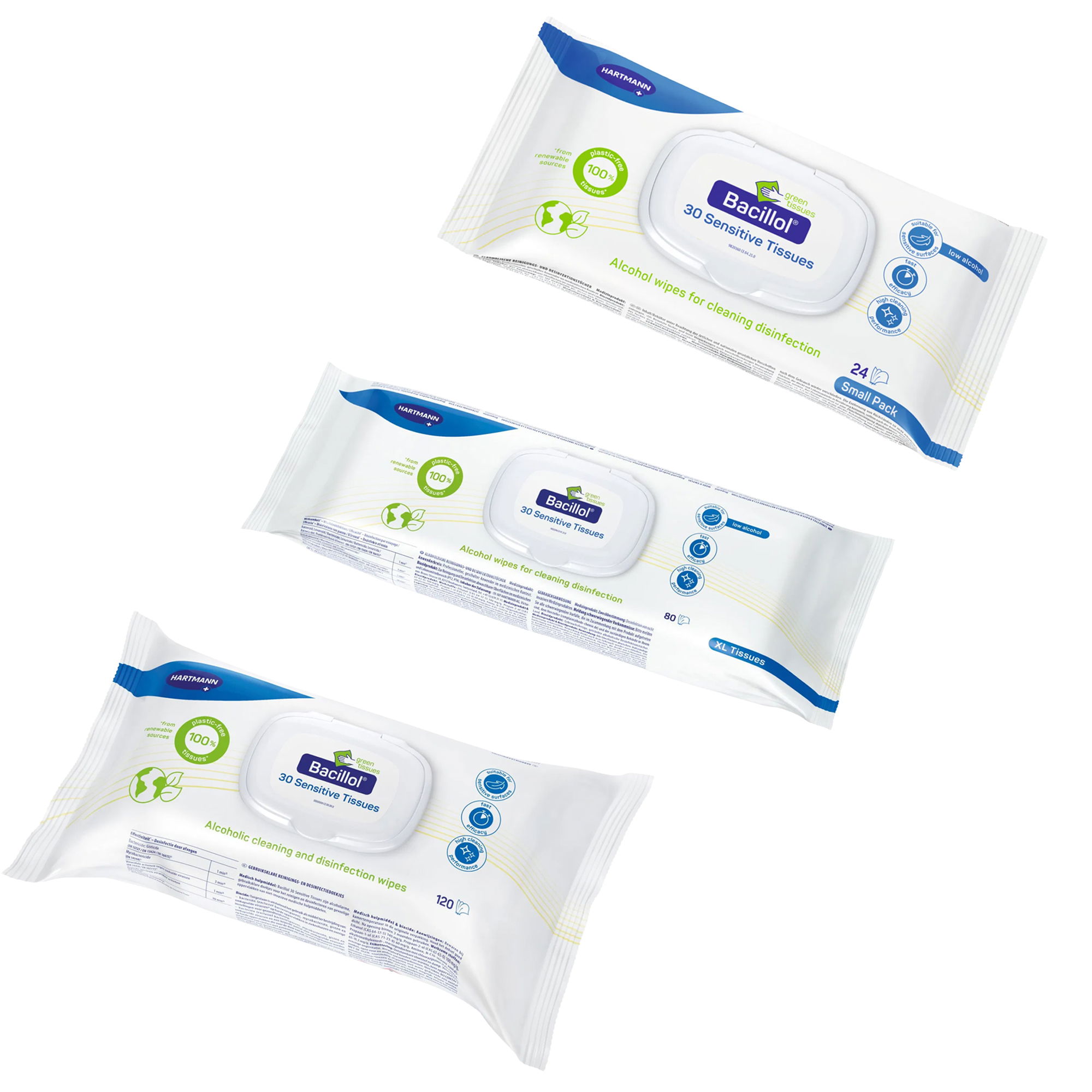 Desinfektionstücher | Bacillol 30 Sensitive Green Tissues | IVF Hartmann