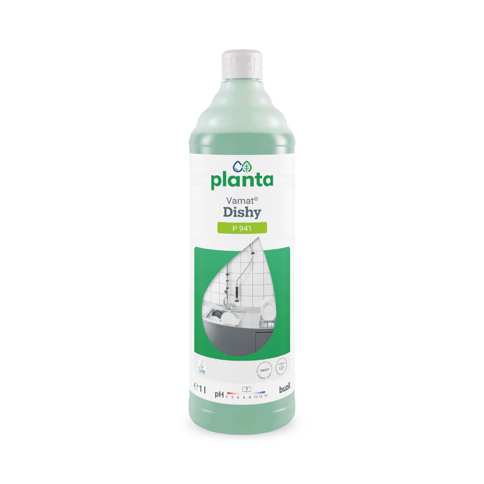 Buzil Planta P941 Vamat Dishy ökologisches Geschirrspülmittel Flasche