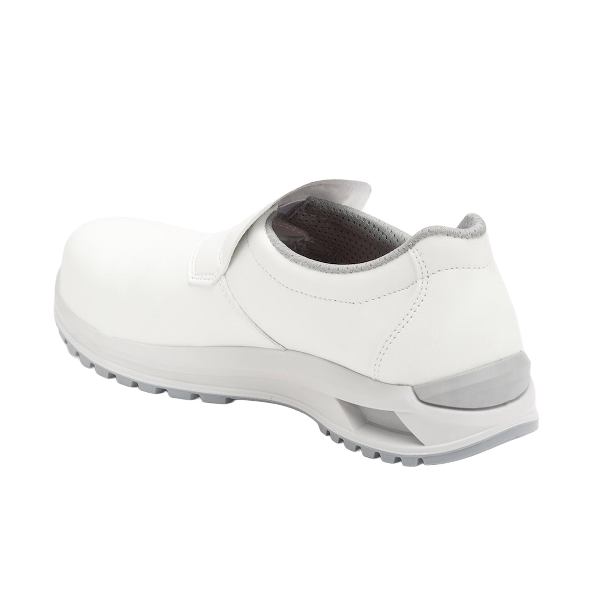 Schuh, Lederschuh, Weiß, Slipper, Rutschfeste-Sohle